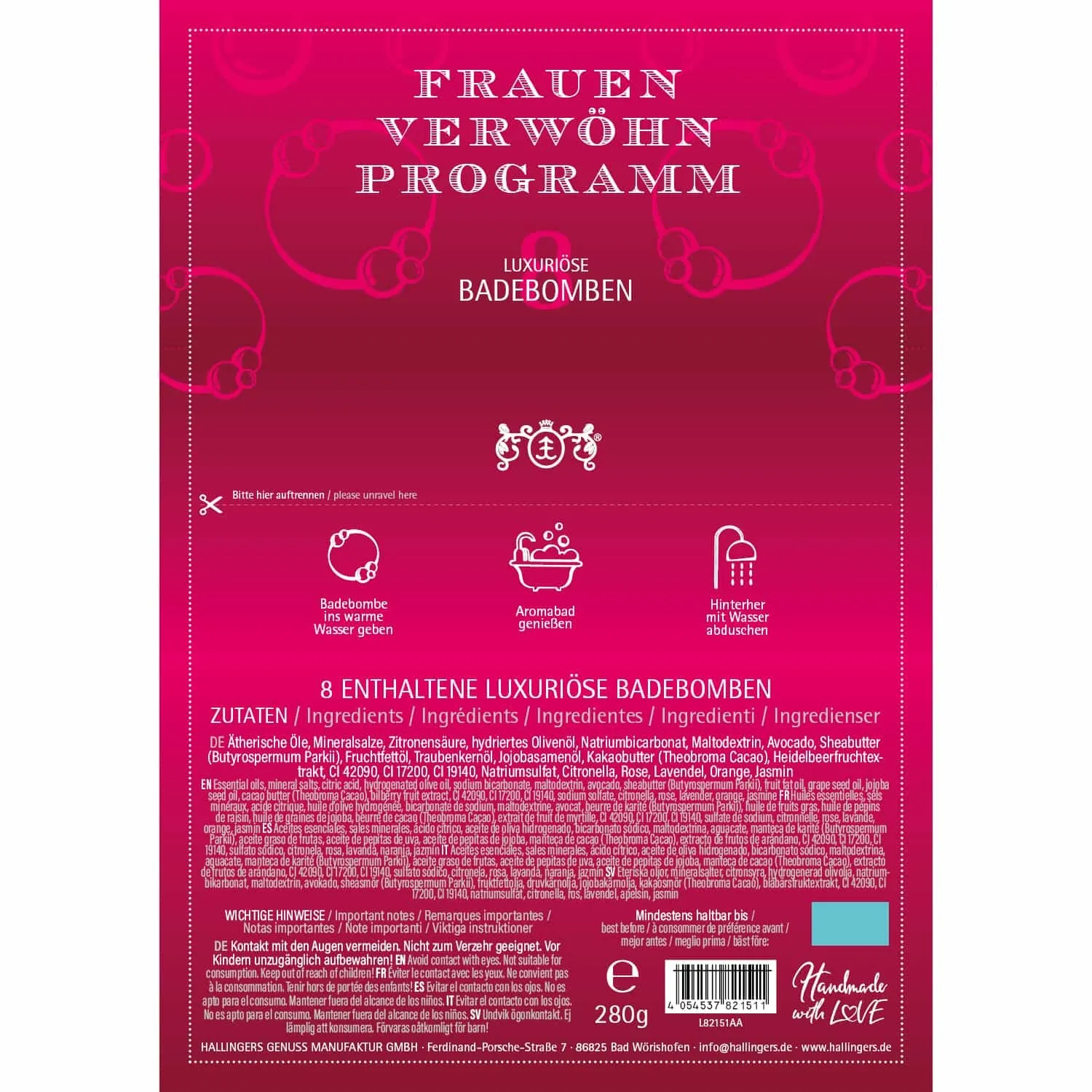 Frauen Verwöhn-Programm - Badebomben-Set, 8 Badekugeln Bath Bomb