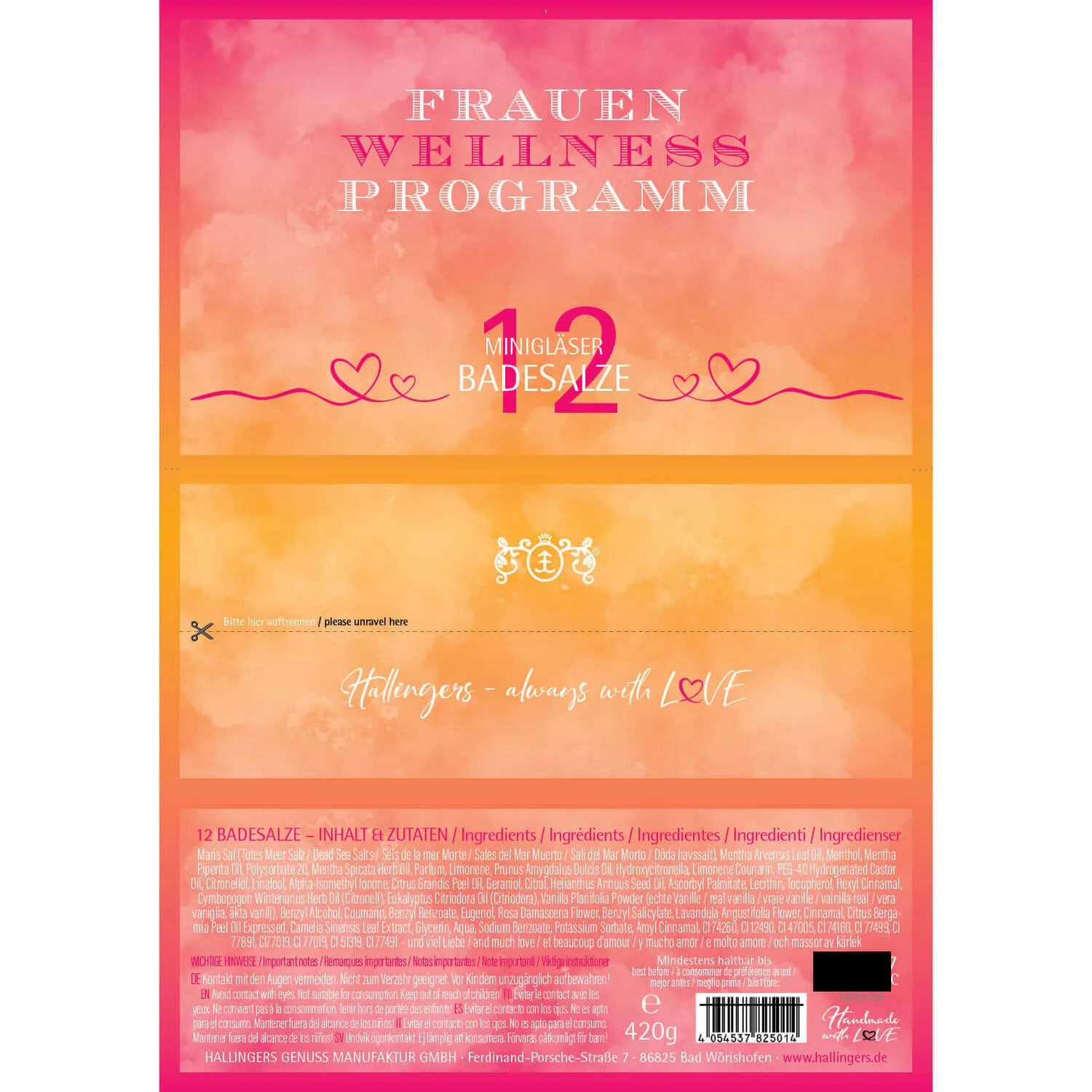 Frauen-Wellness-Programm (12 Badesalze im Glas)