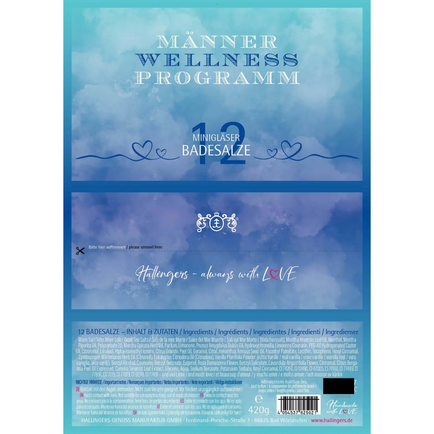 Männer-Wellness-Programm (12 Badesalze im Glas)