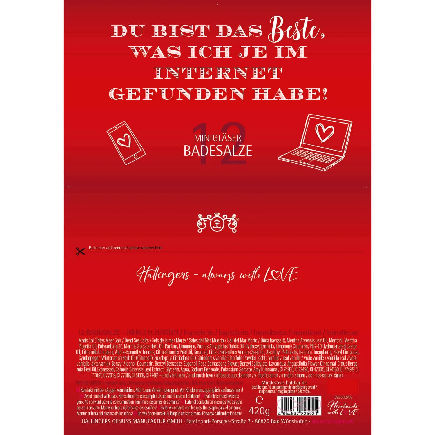 Du bist das Beste was ich je im Internet gefunden habe (12 Badesalze im Glas)