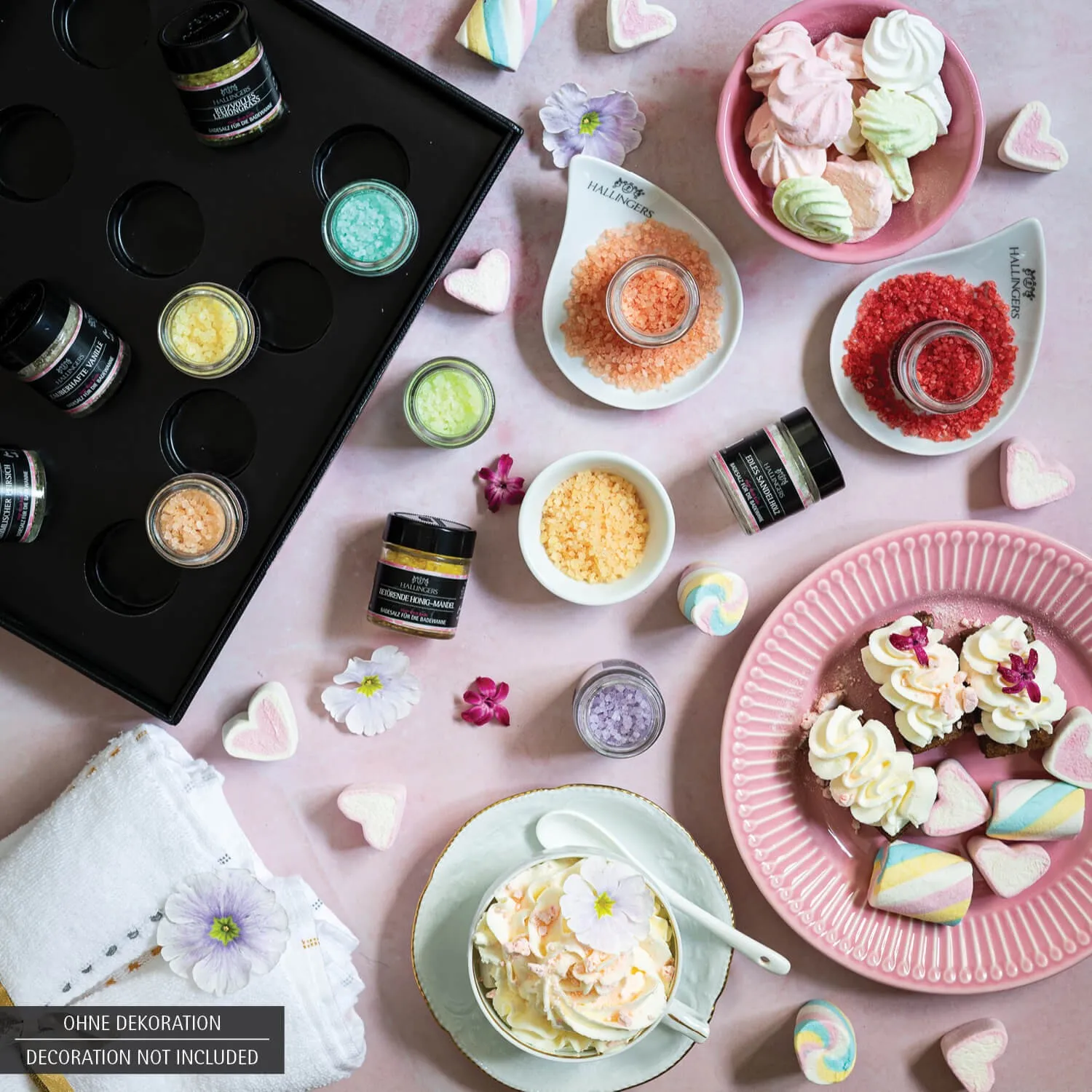 Frauen-Wellness-Programm & Happiness is handgemacht (12 Badesalze im Glas)