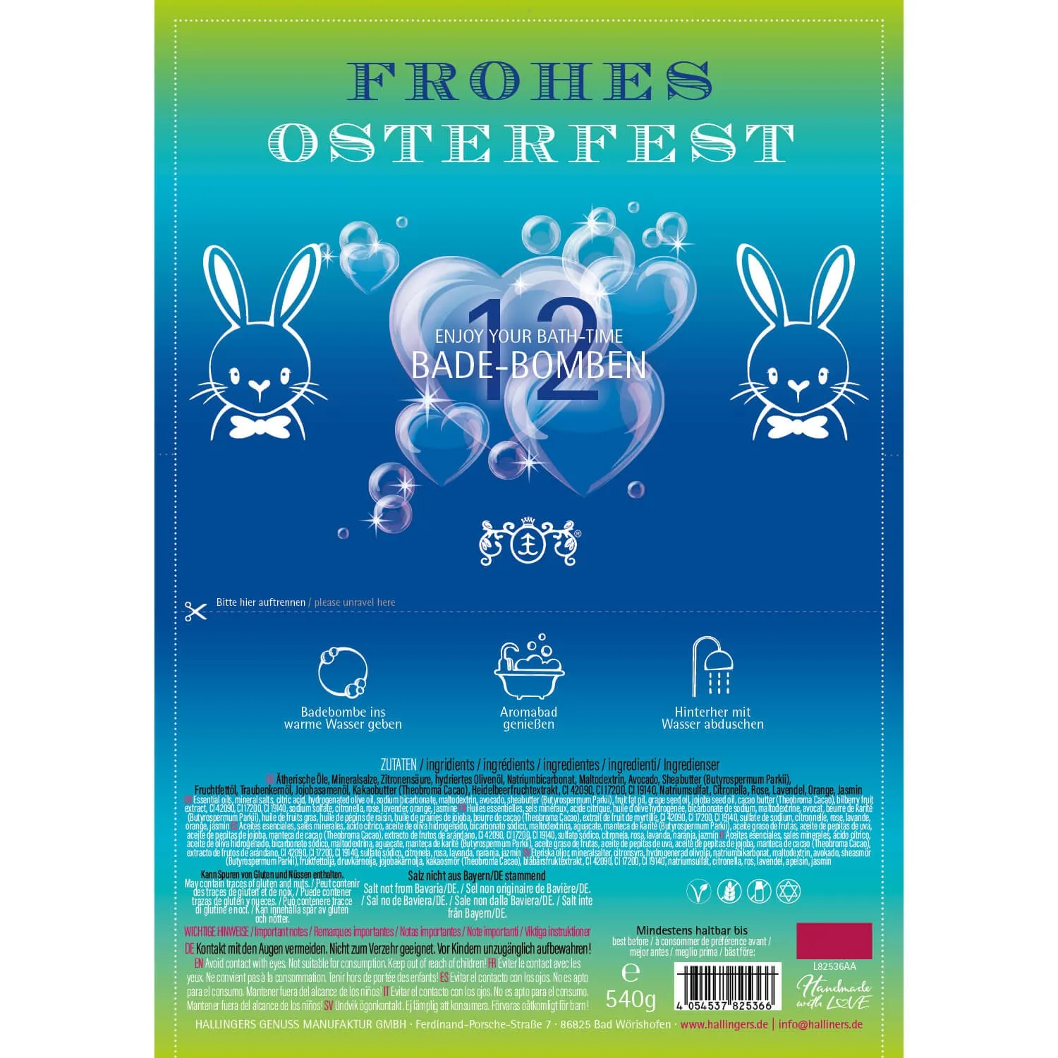 Frohes Osterfest - Blue (12 Badebomben)