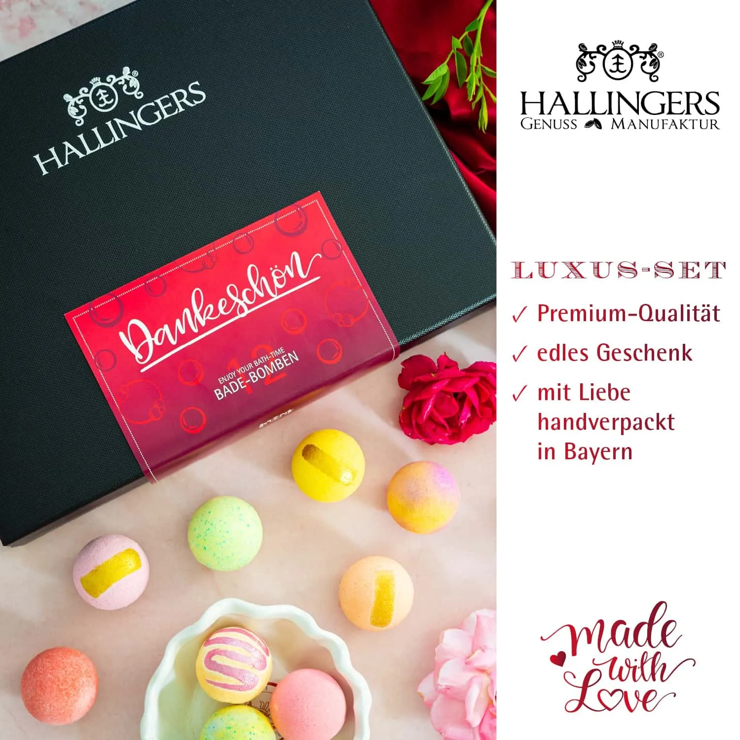 BADEBOMBEN SET IN DER GESCHENKBOX - 12x Badekugeln & Bath Bombs für entspannende Wellness-, Spa- & Wohlfühlmomente, stilvoll verpackt in einer edlen Geschenkbox. Die besondere Geschenkidee für Frauen, Entspannung & Me-Time