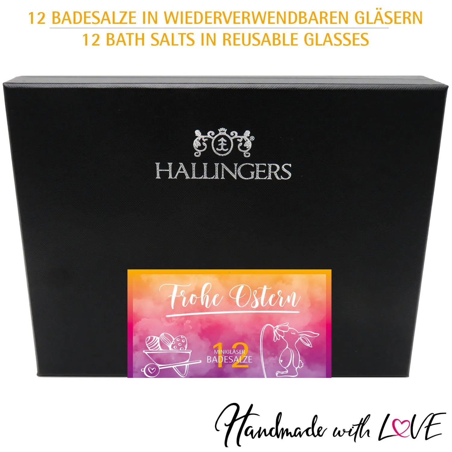 Frohe Ostern - Pink (12 Badesalze im Glas)