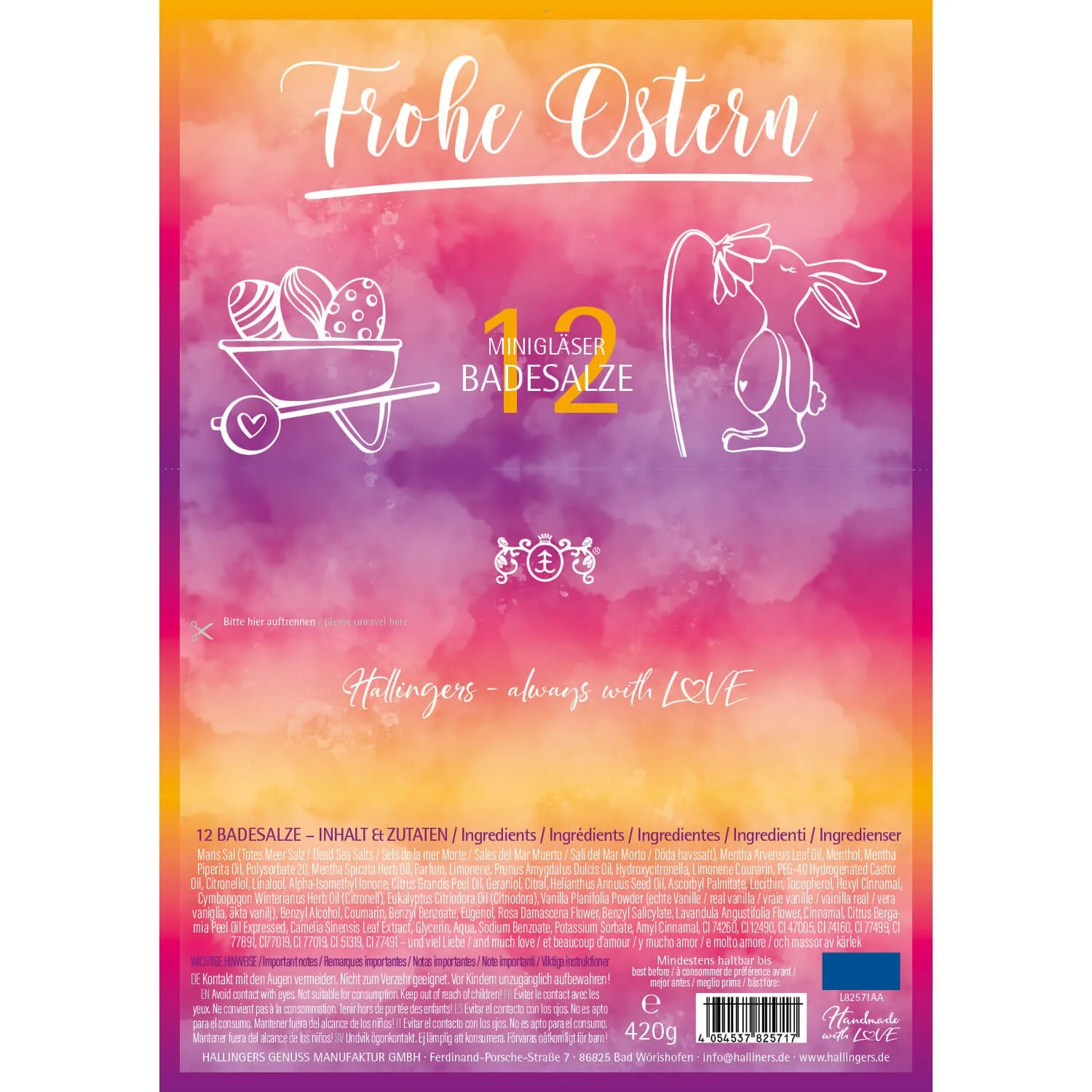 Frohe Ostern - Pink (12 Badesalze im Glas)