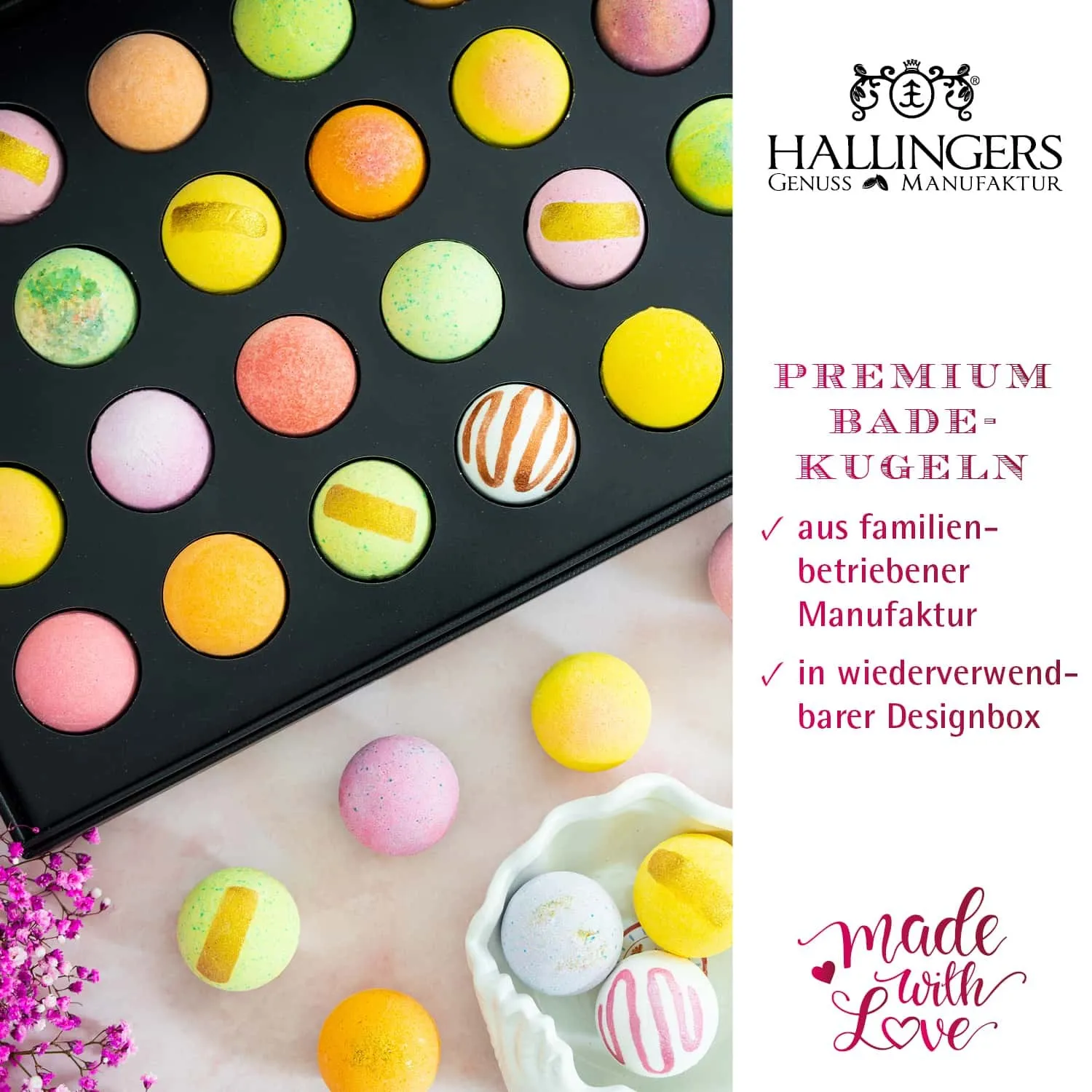 BESONDERS STATT GEWÖHNLICH - Edition \Herzlichen Glückwunsch\: Schluss mit Geschenksets, die nur durch ihre Verpackung beeindrucken - der Unterschied zeigt sich, wo jede Badebombe ein eigenes Spa-Erlebnis voller Duft & Entspannung schafft