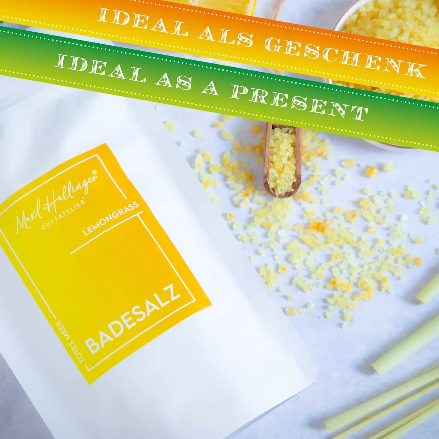 Perfekt für Peeling, Sauna oder die Badewanne.