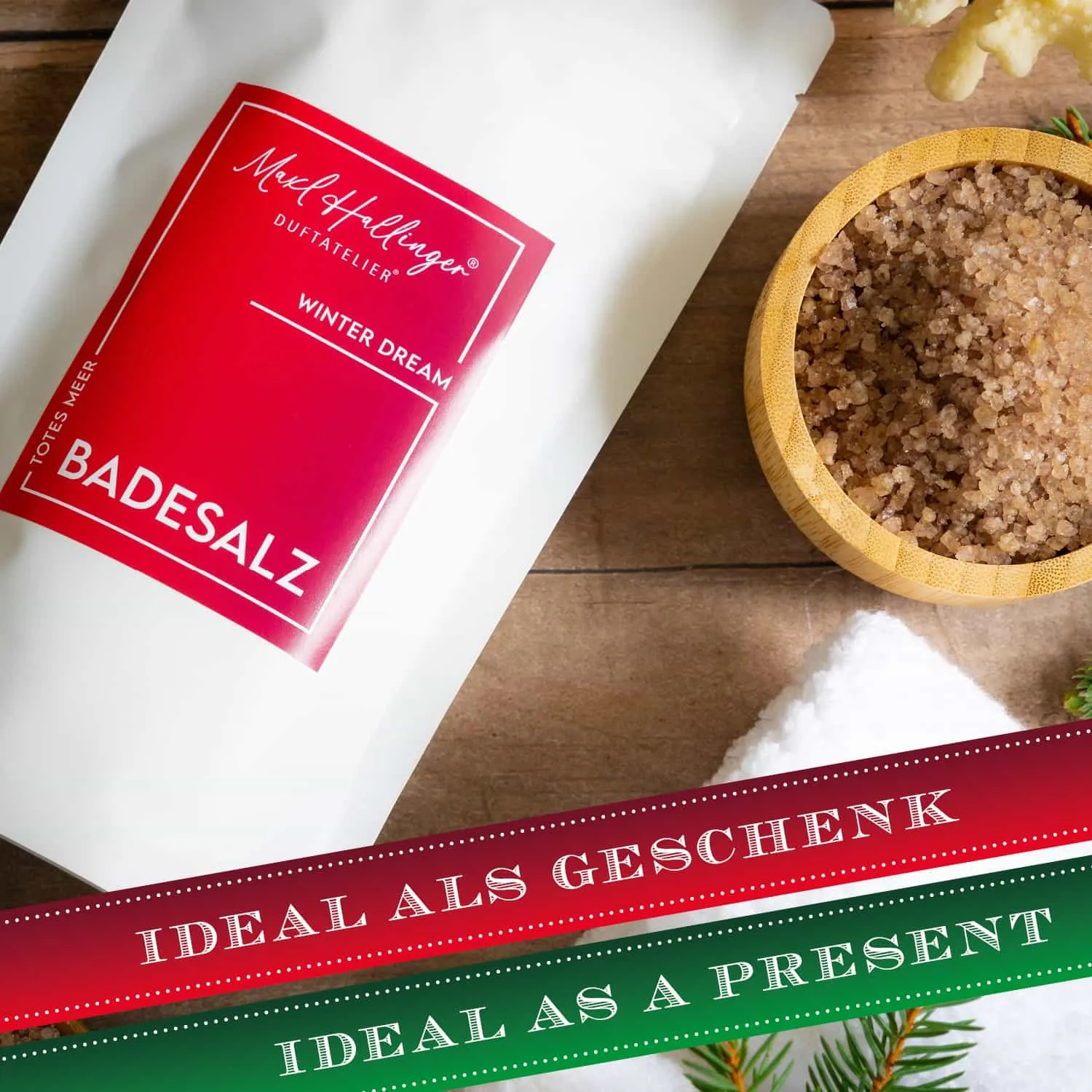 Perfekt für Peeling, Sauna oder die Badewanne.