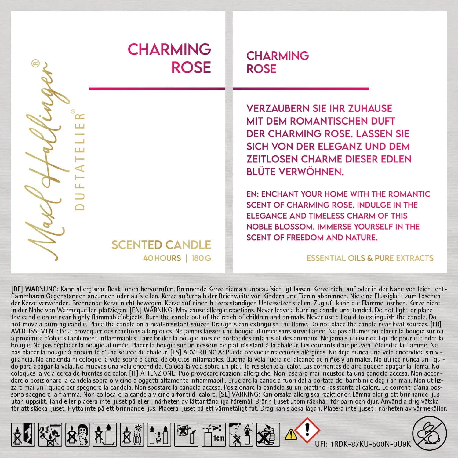 Charming Rose (Rosen-Duftkerze)