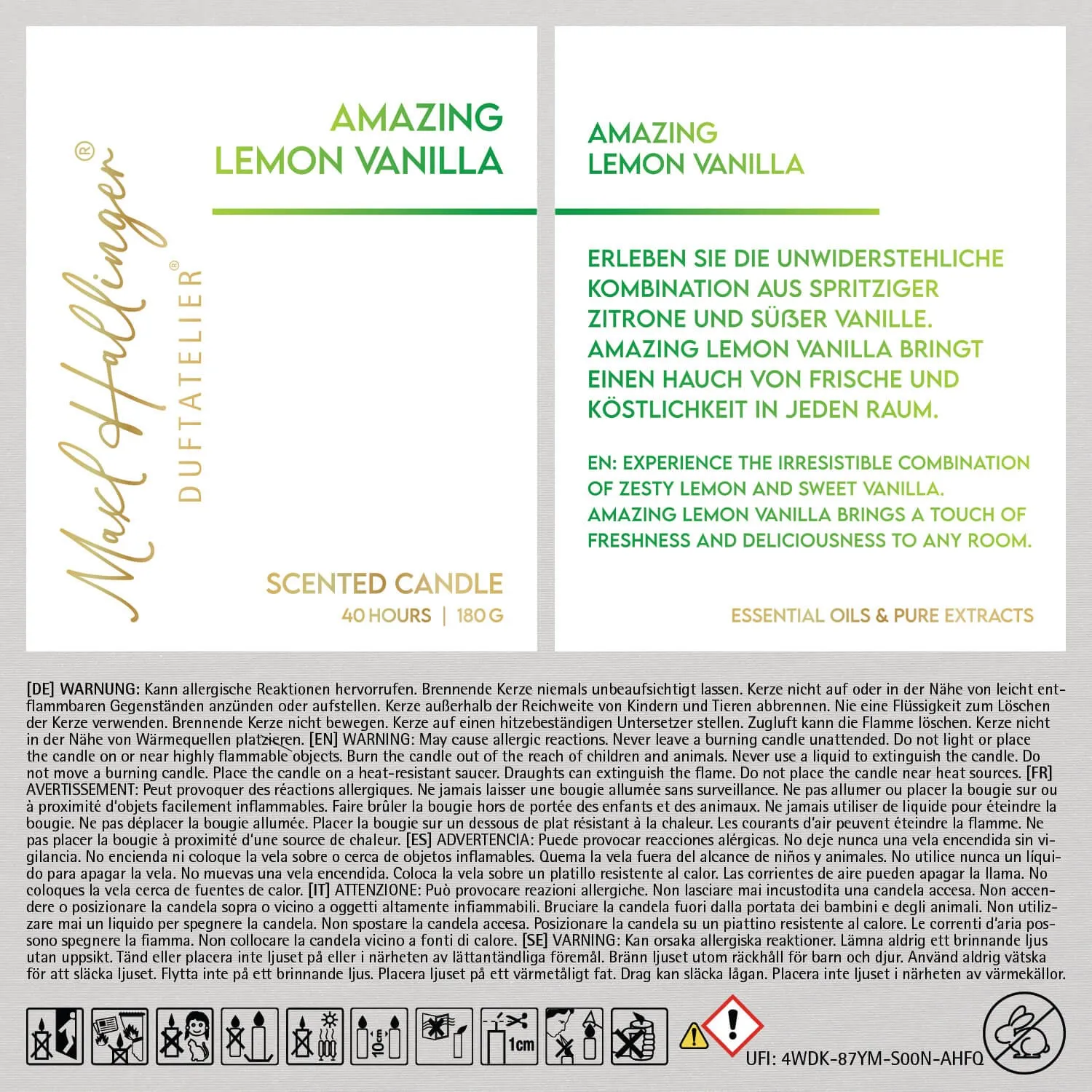 Amazing Lemon Vanilla (Zitrone-Vanille-Duftkerze)