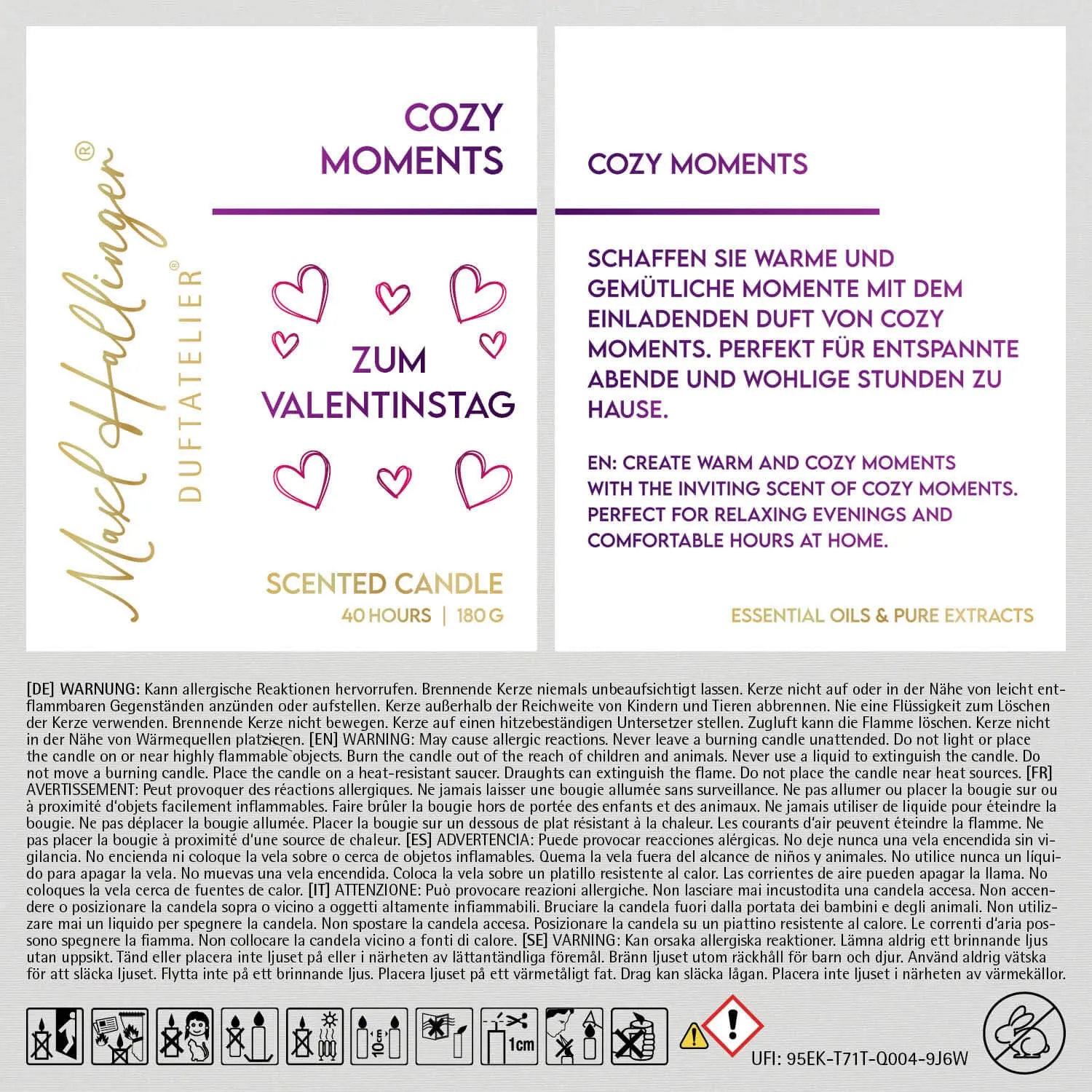 Zum Valentinstag purple (Cozy-Moments-Duftkerze)