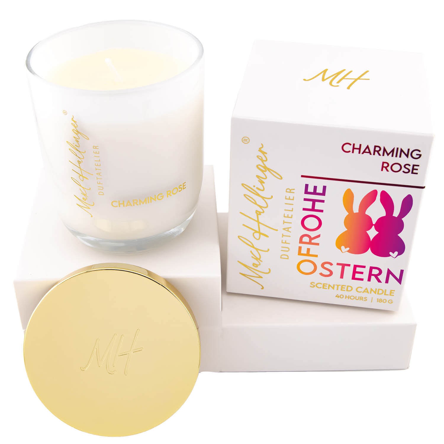 Frohe Ostern Häschen (Rosen-Duftkerze)