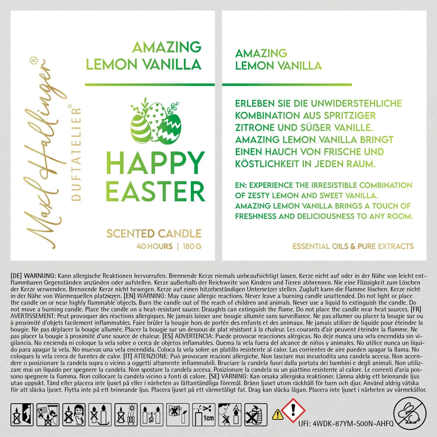 Happy Easter (Zitrone-Vanille-Duftkerze)