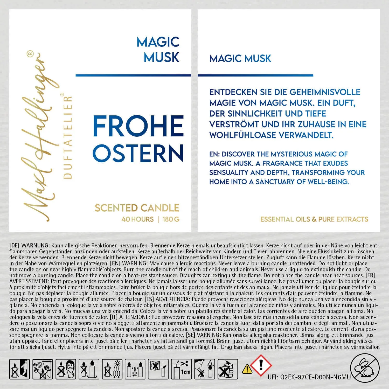 Frohe Ostern Klassik (Moschus-Duftkerze)