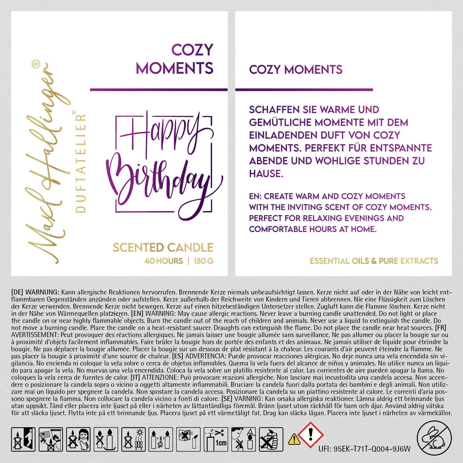 Happy Birthday purple (Cozy-Moments-Duftkerze)