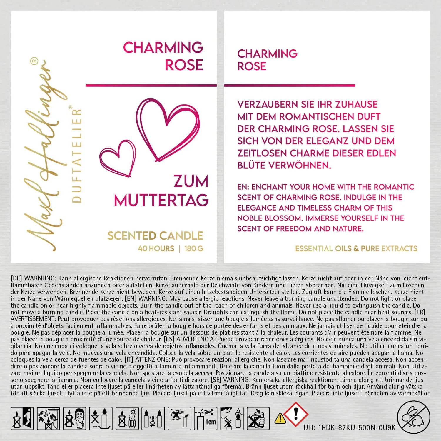 Zum Muttertag (Rosen-Duftkerze)