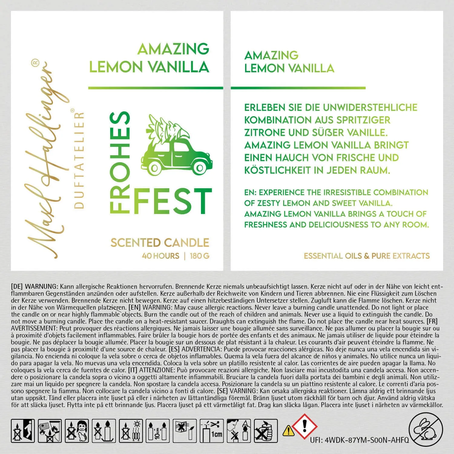 Frohes Fest Driving home for Christmas (Zitrone-Vanille-Duftkerze)