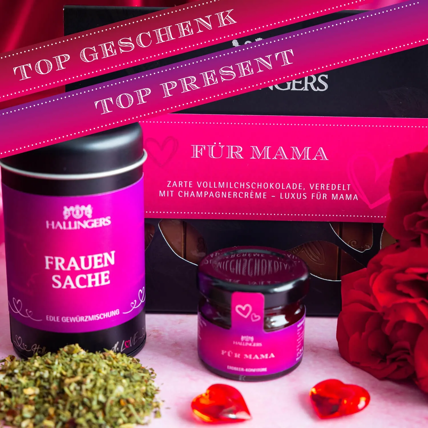 Mit dem Set verschenken Sie Luxus pur! Bleiben Sie einfach zu Hause und bestellen Sie ganz bequem online.