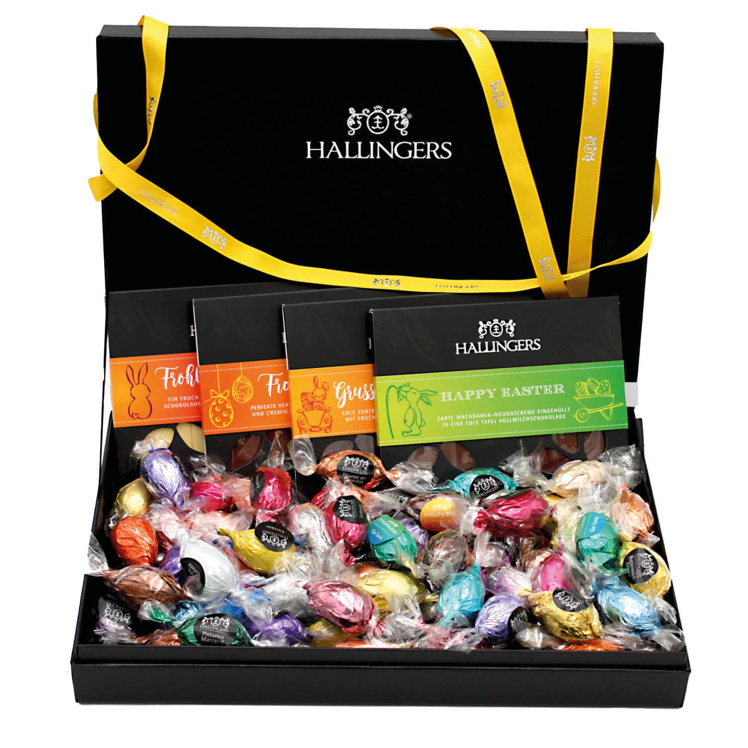 Feinkost Oster-Geschenk-Set - Gourmet-Auswahl XXL "Easter Box yellow" - Hallingers Genuss Manufaktur