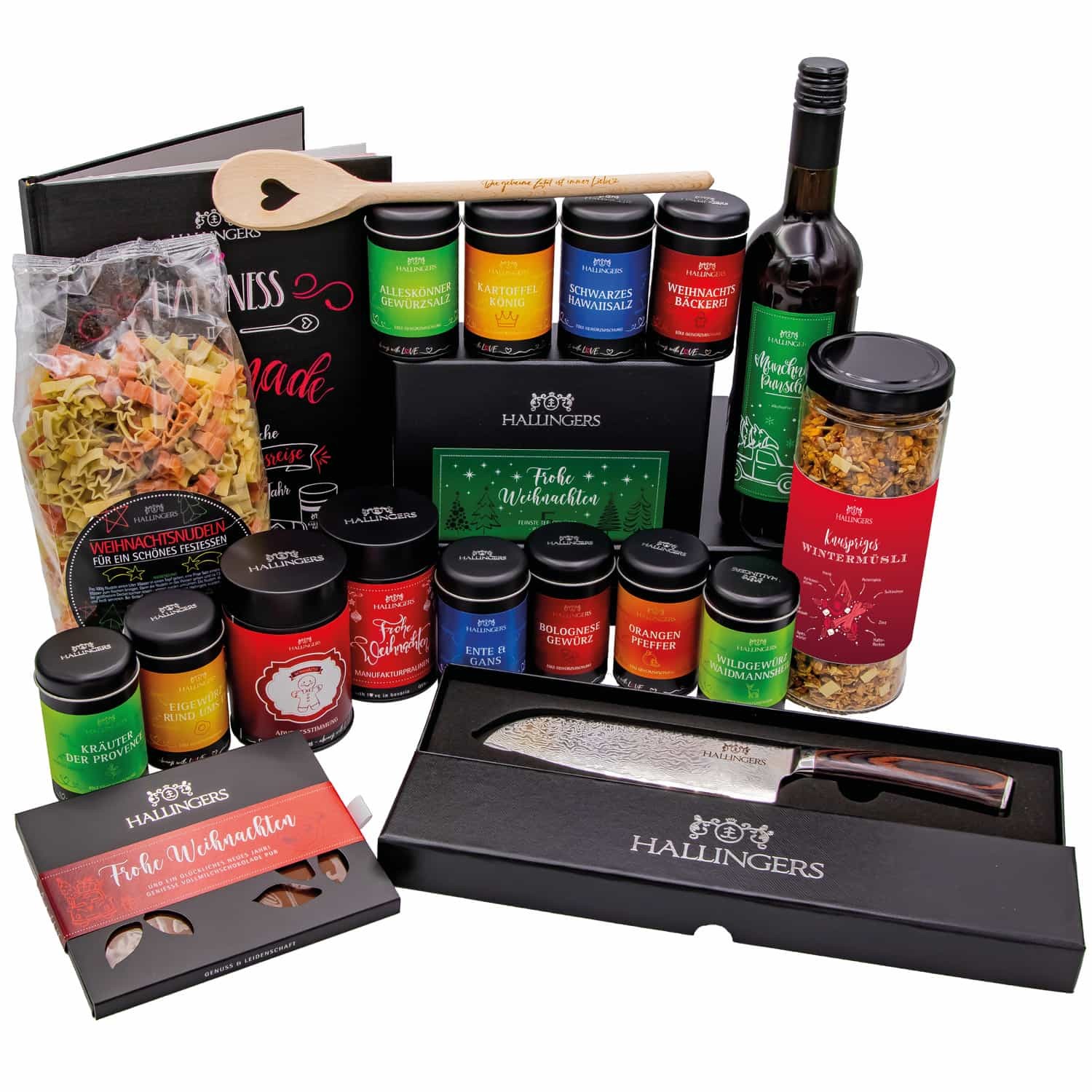 Feinkost Geschenk Weihnachten-Set - XXL-Geschenkkorb Gourmet "Weihnachts-Genussreise" - Hallingers Genuss Manufaktur