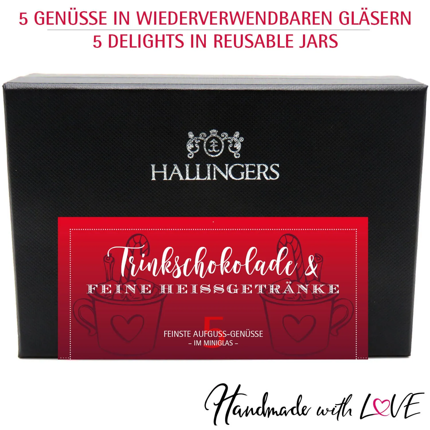 Trinkschokolade & feine Heißgetränke (5 Trinkpulver im Glas)