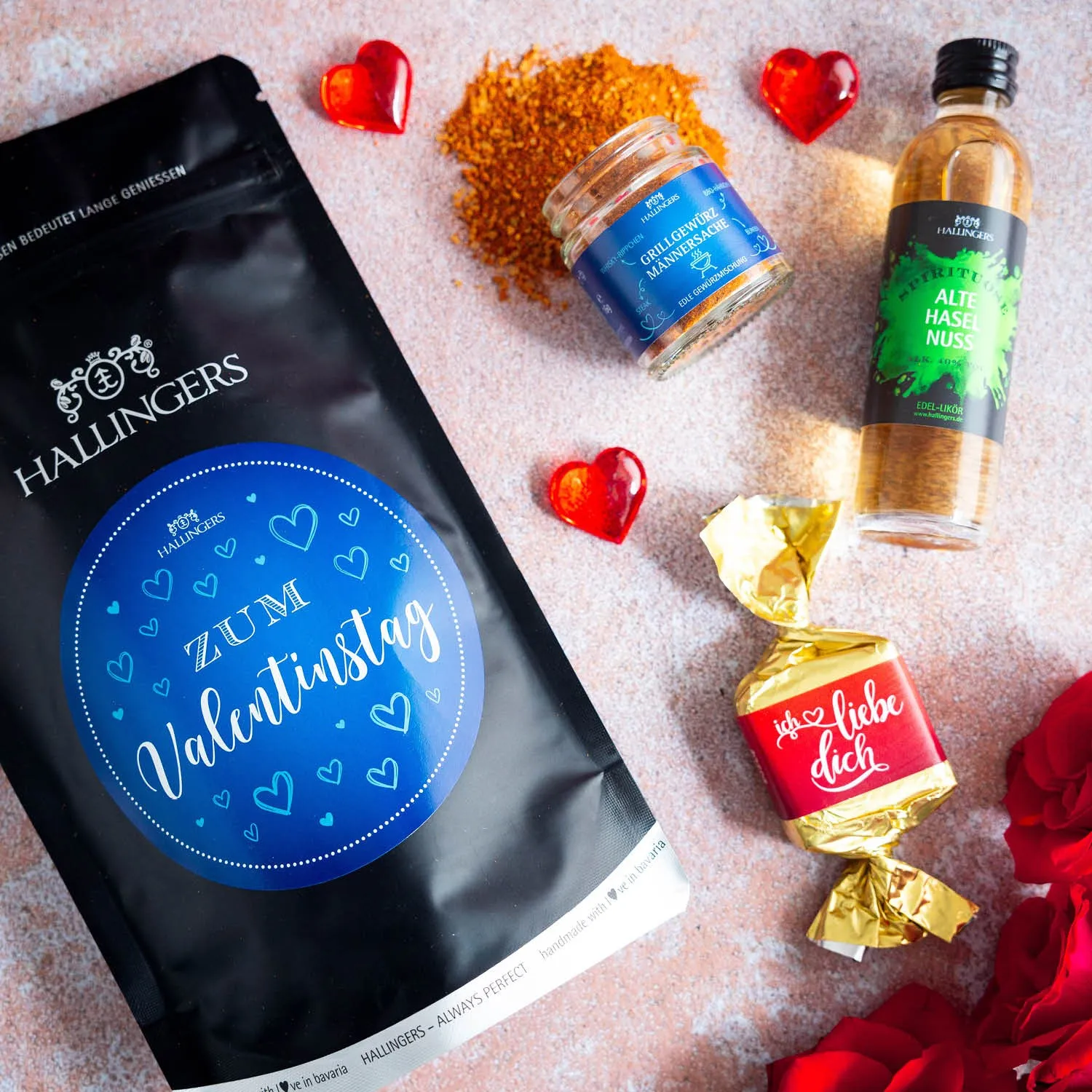 Zum Valentinstag - Blue (Geschenkkorb)