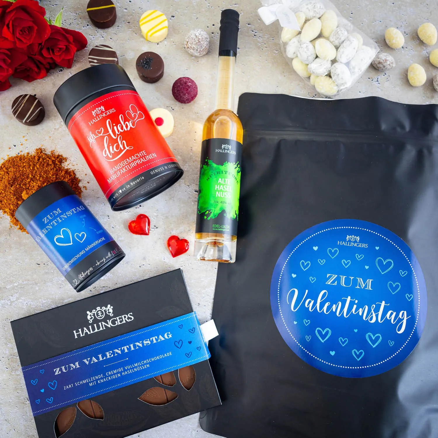 Zum Valentinstag - Blue XXL (Geschenkkorb)