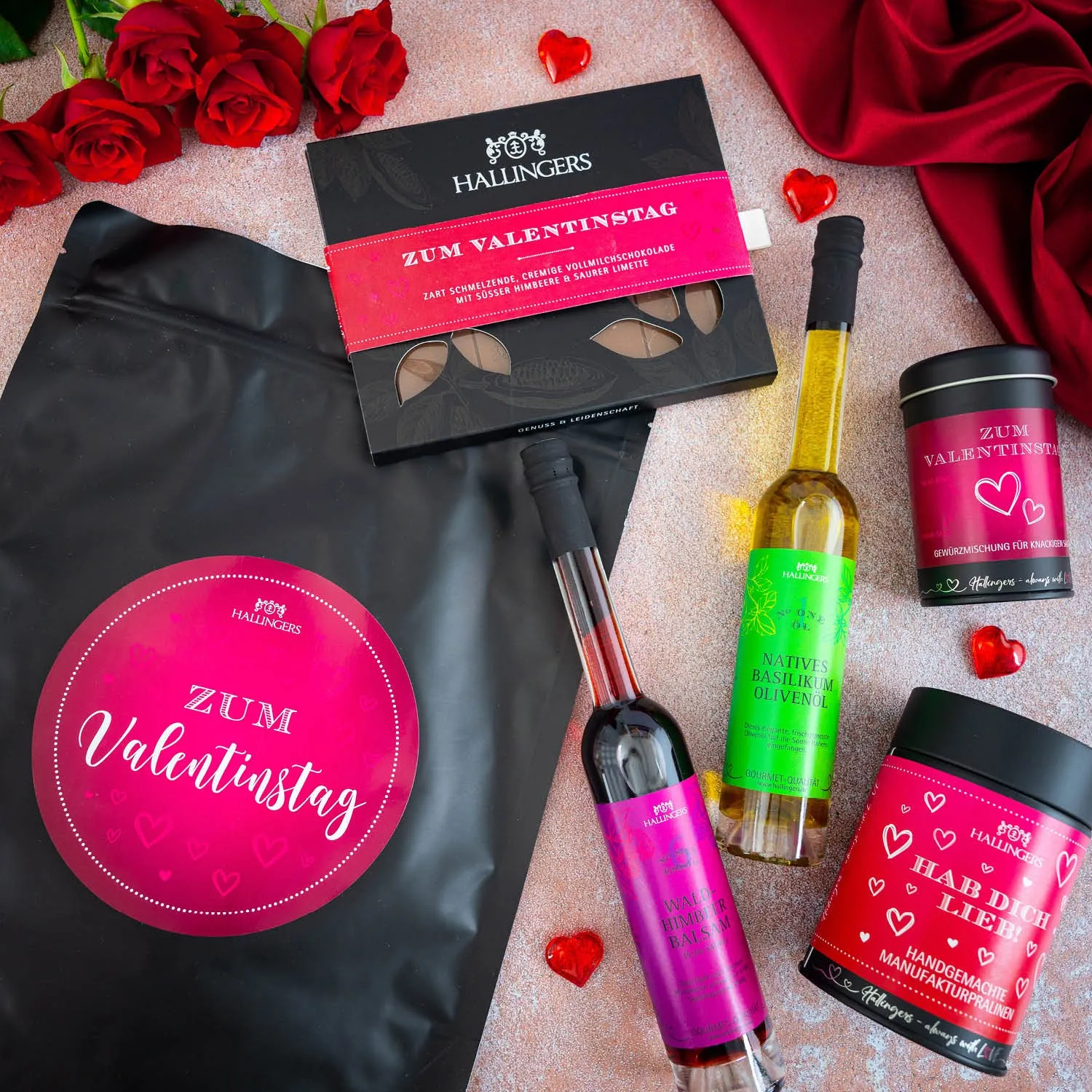 Zum Valentinstag - Pink XXL (Geschenkkorb)