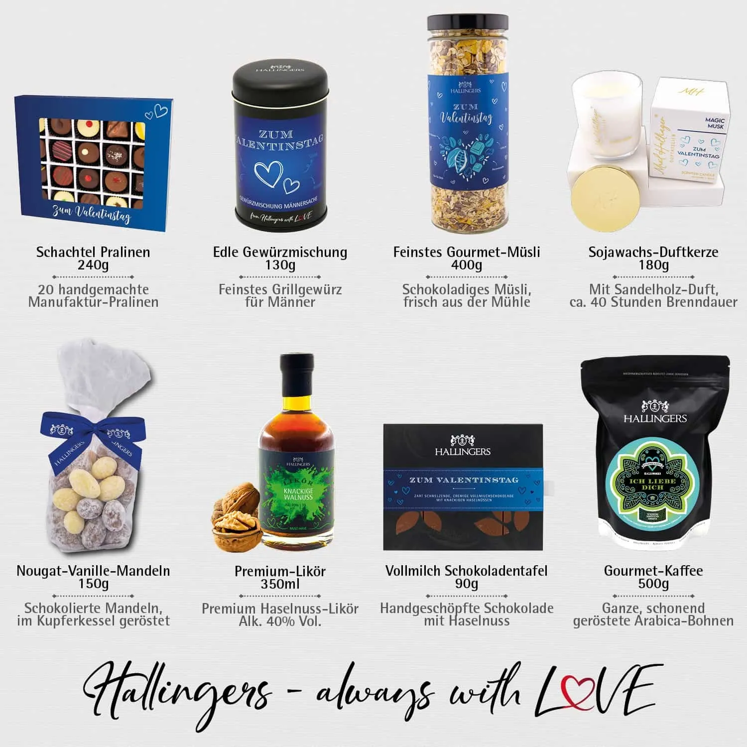 Zum Valentinstag blue (Geschenkkorb)