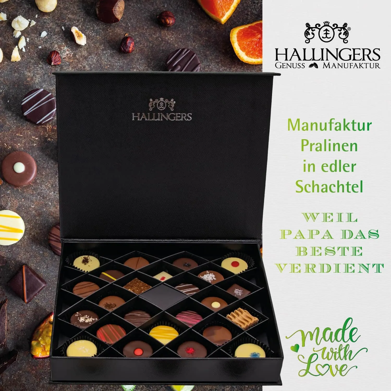 Verwöhnen Sie Ihren Papa mit dieser Geschenkebox aus unserer Manufaktur. Im Herzen von Bayern mit Liebe verpackt. Das ideale Geschenk für Genießer!