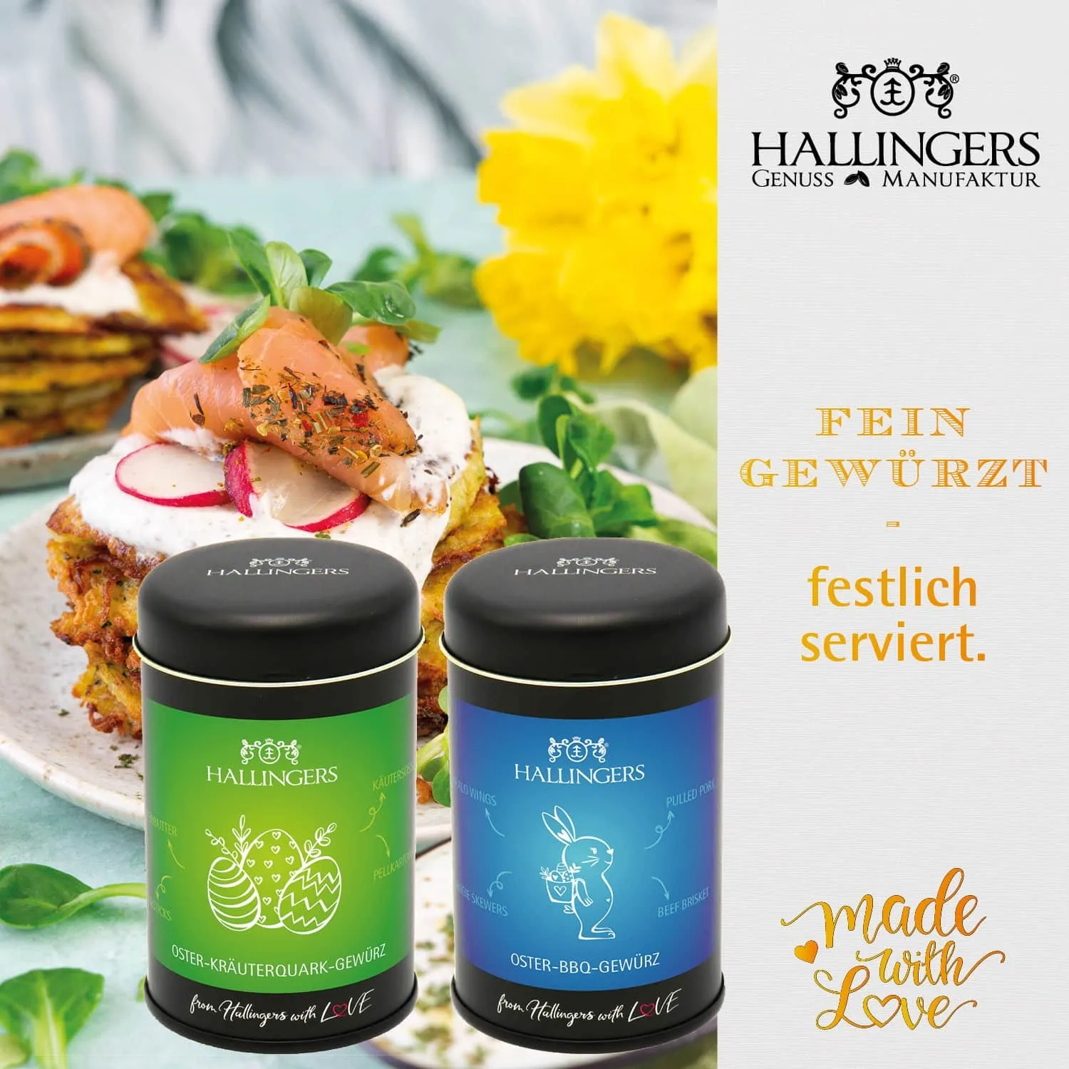 Gruß vom Osterhasen blue (Geschenkkorb)