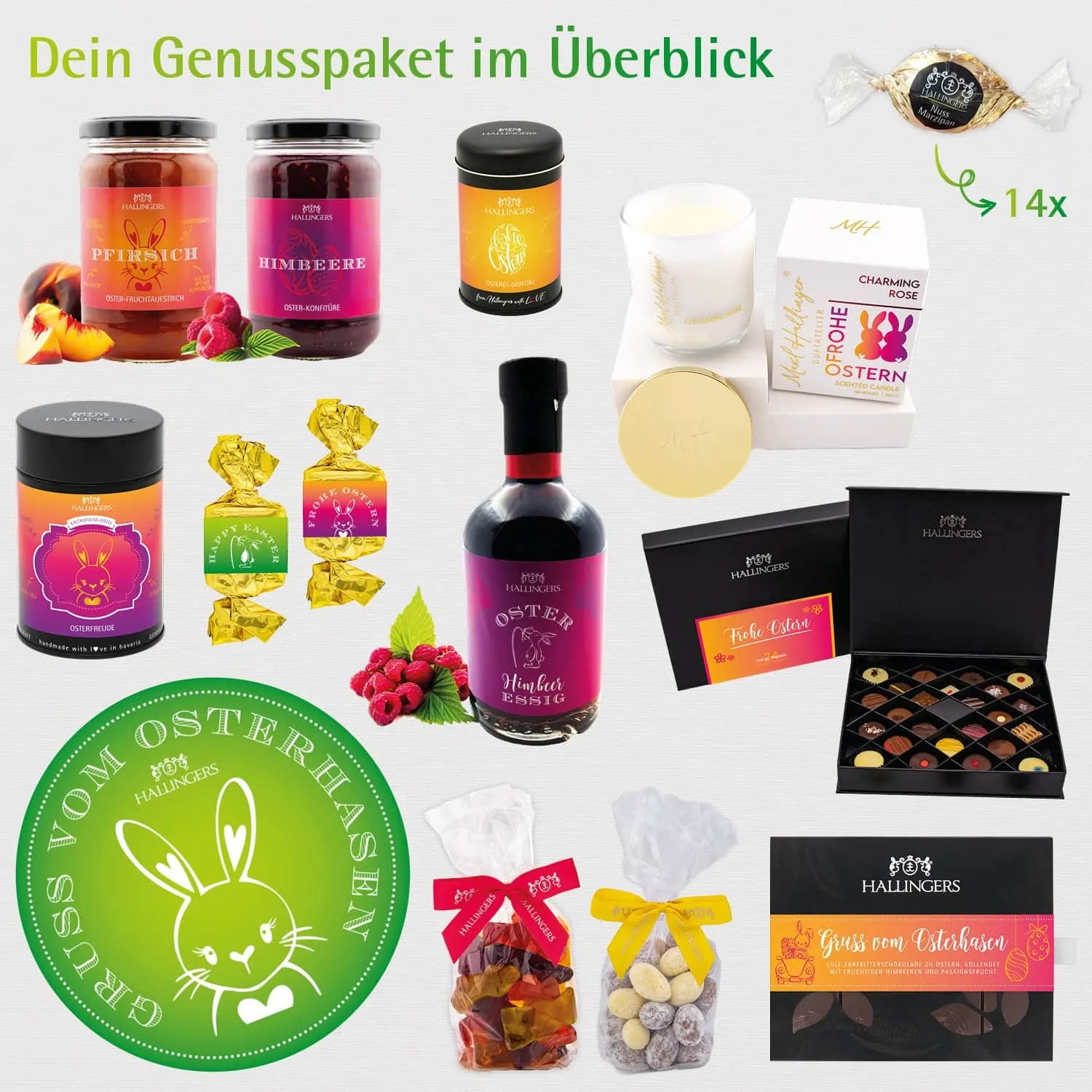 Gruß vom Osterhasen orange (Geschenkkorb)