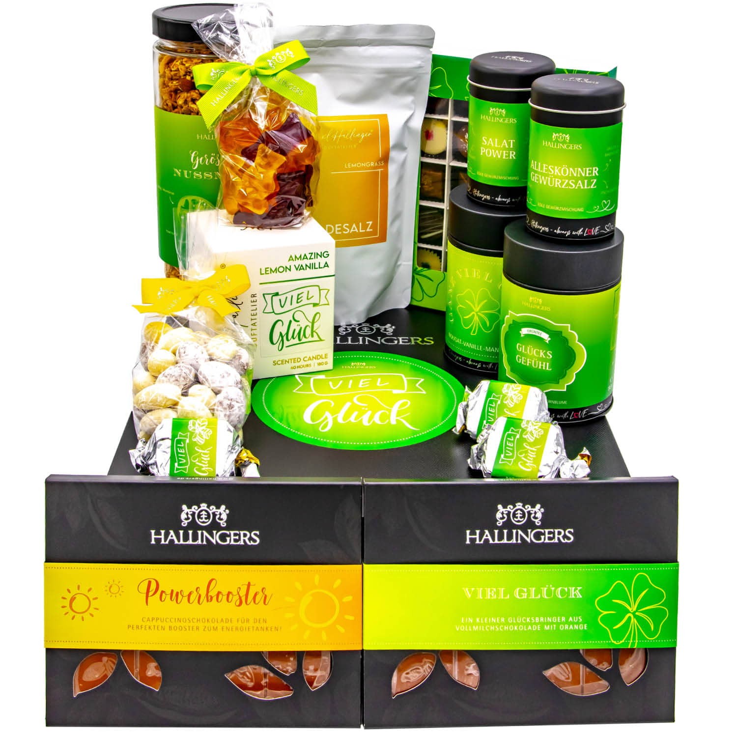 Gourmet Geschenk-Set in edler Box als Geschenkkorb als Glückwunsch (2264g) - Viel Glück