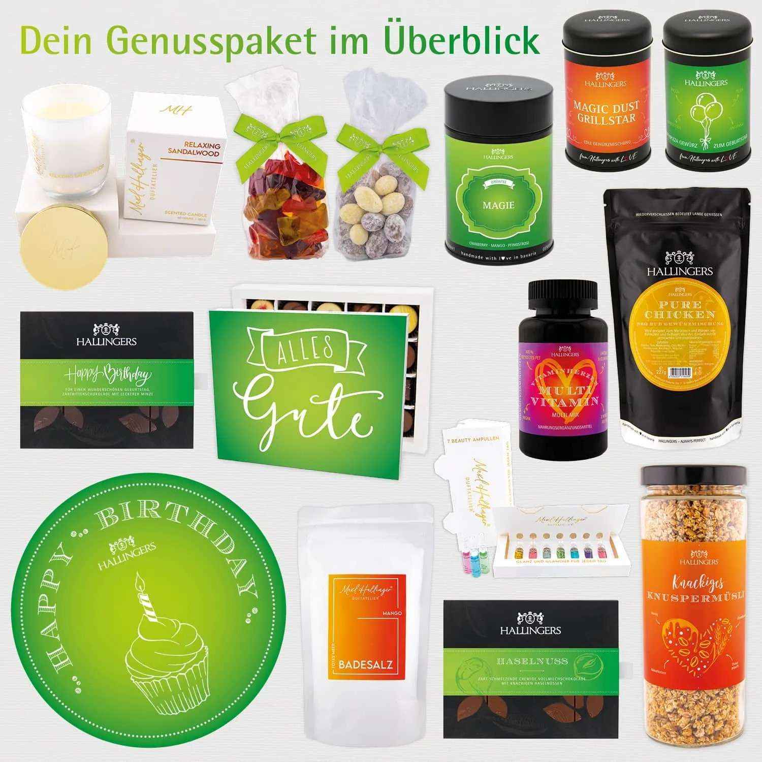 Happy birthday green (Geschenkkorb)