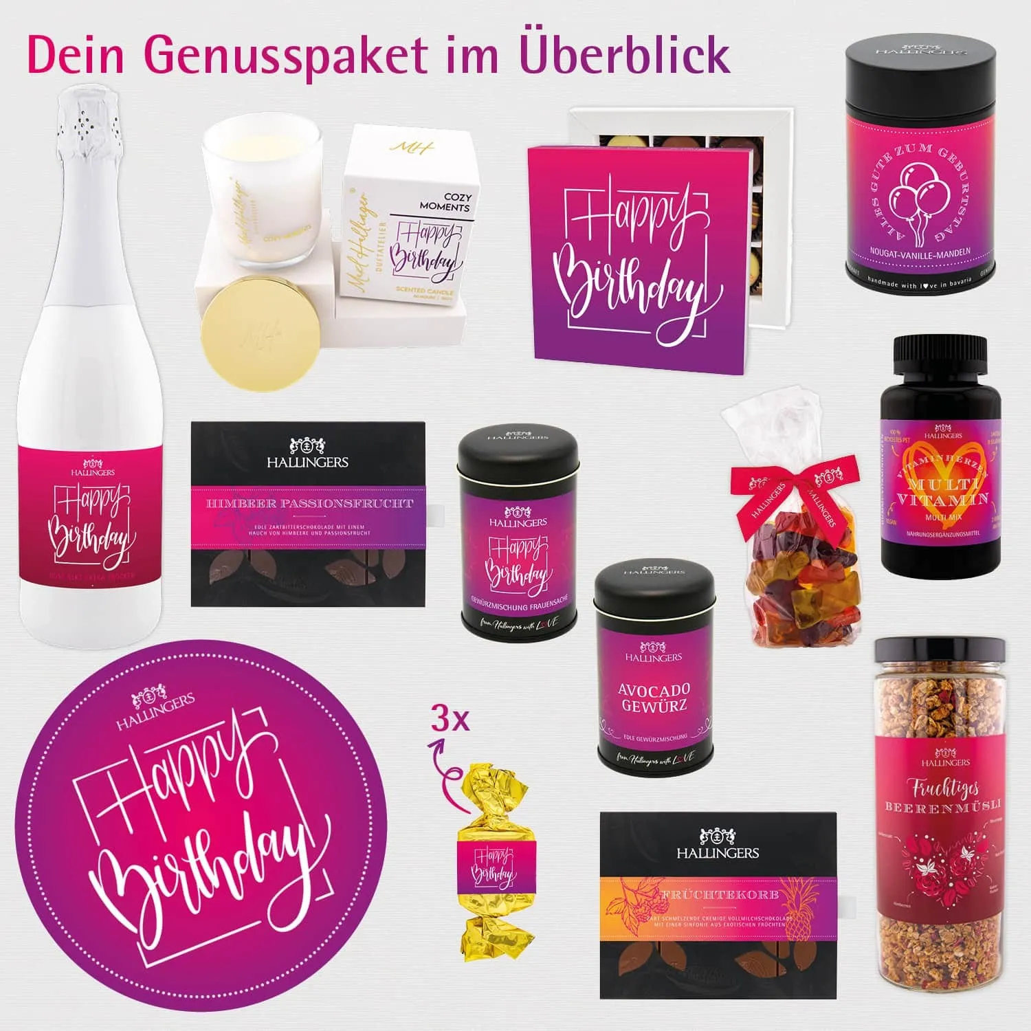 Happy birthday pink (Geschenkkorb)