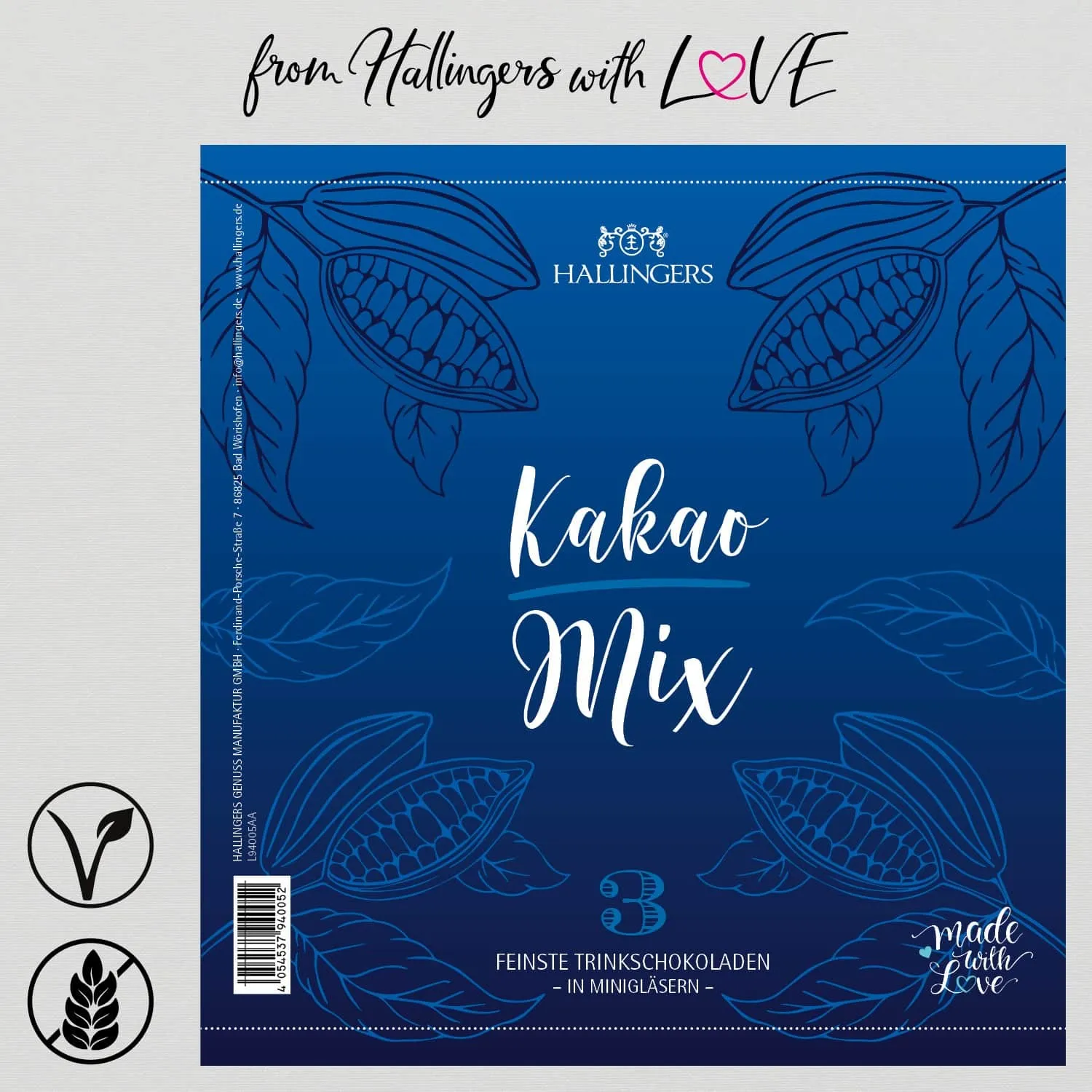 Kakao-Mix (3 Trinkschoki im Glas)