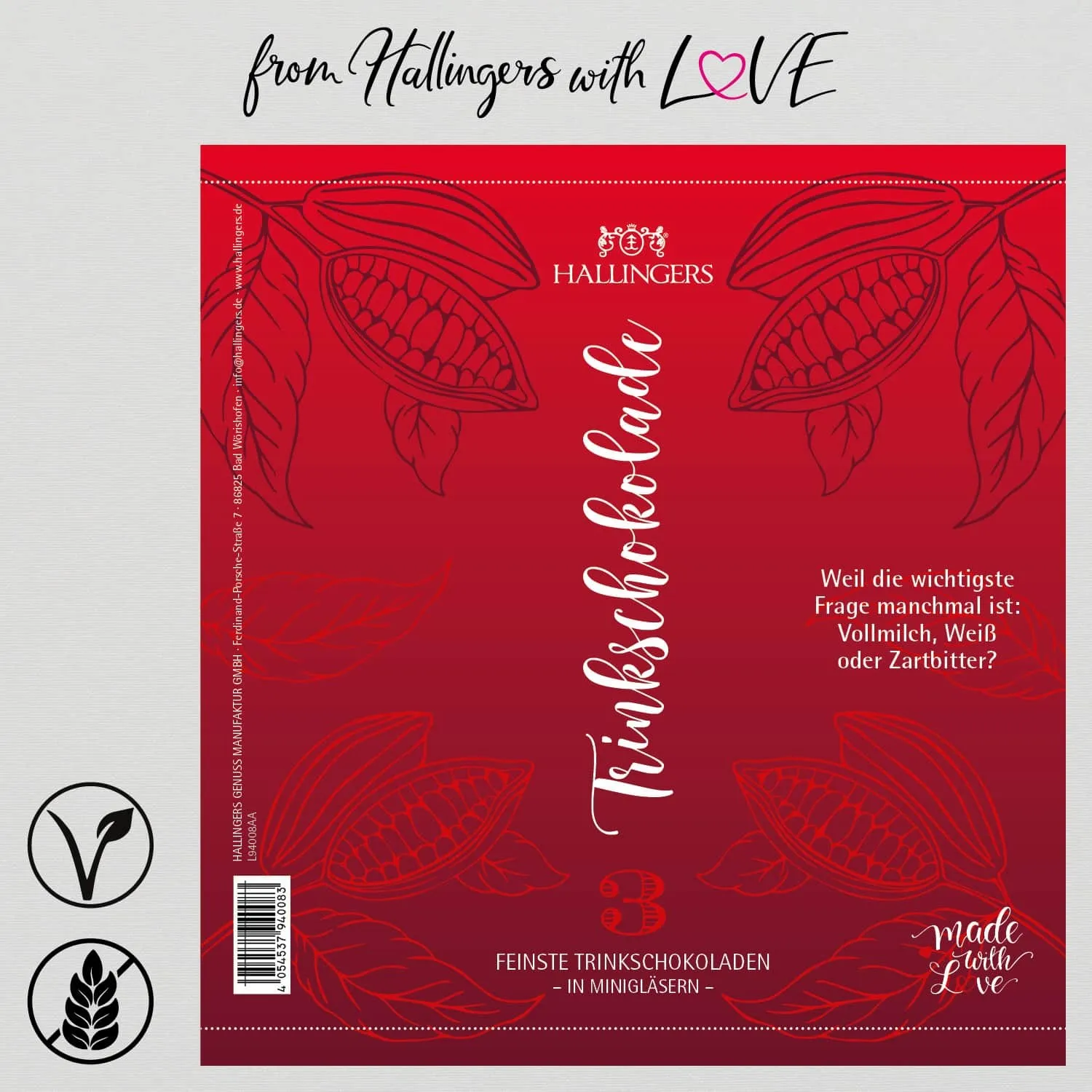 Trinkschokolade (3 Trinkschoki im Glas)