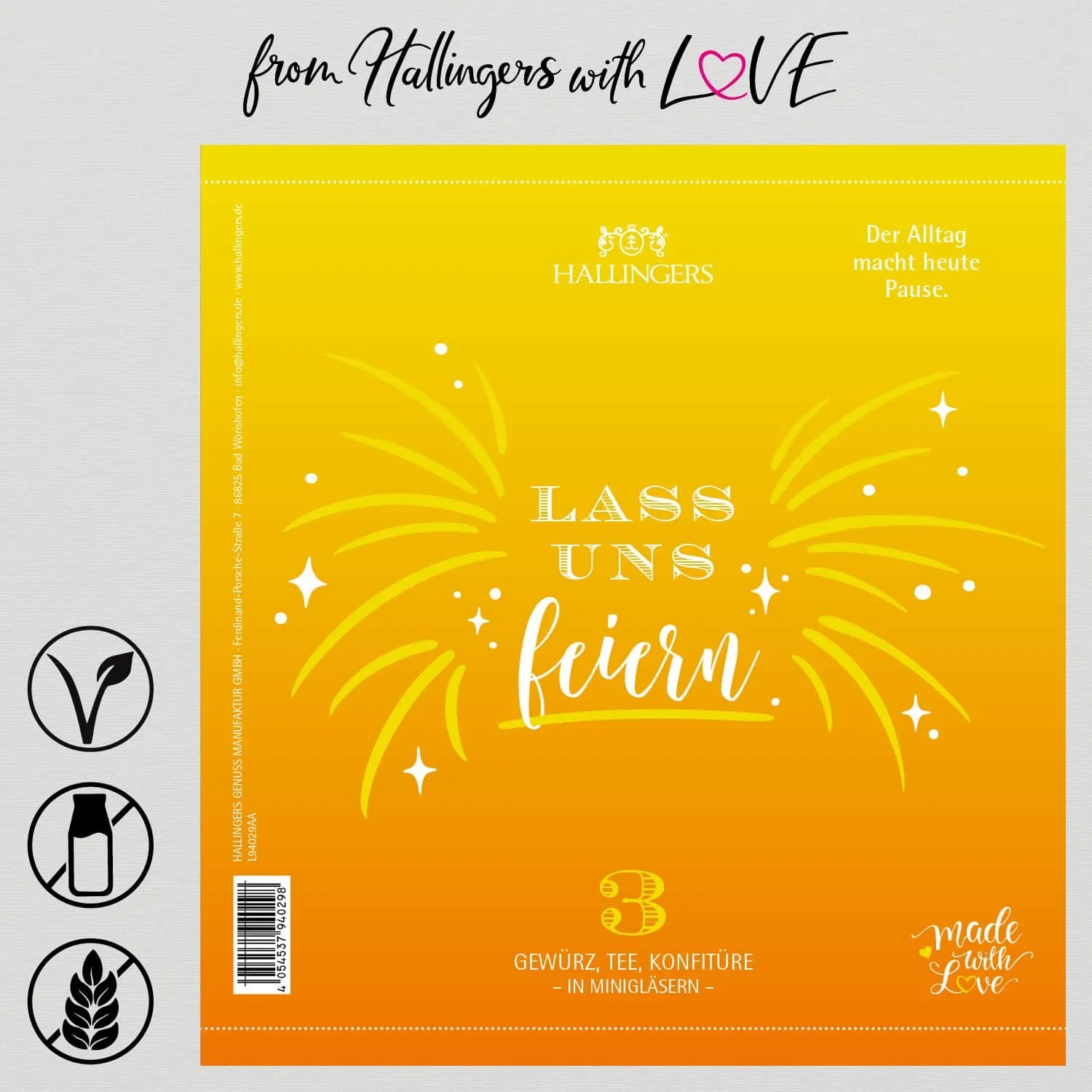 Lass uns feiern (3er Gewürz, Tee, Konfitüre)