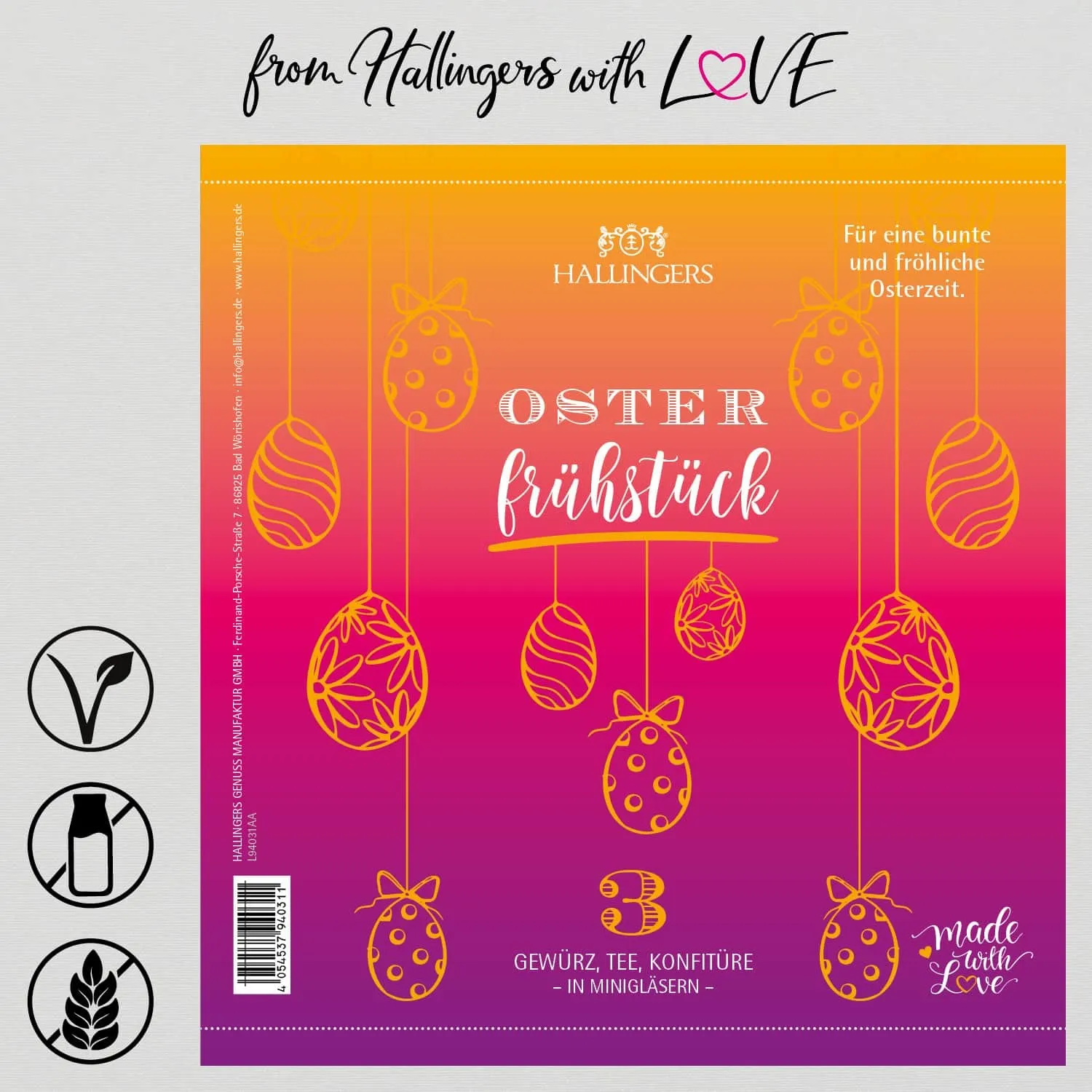 Oster Frühstück (3er Gewürz, Tee, Konfitüre)