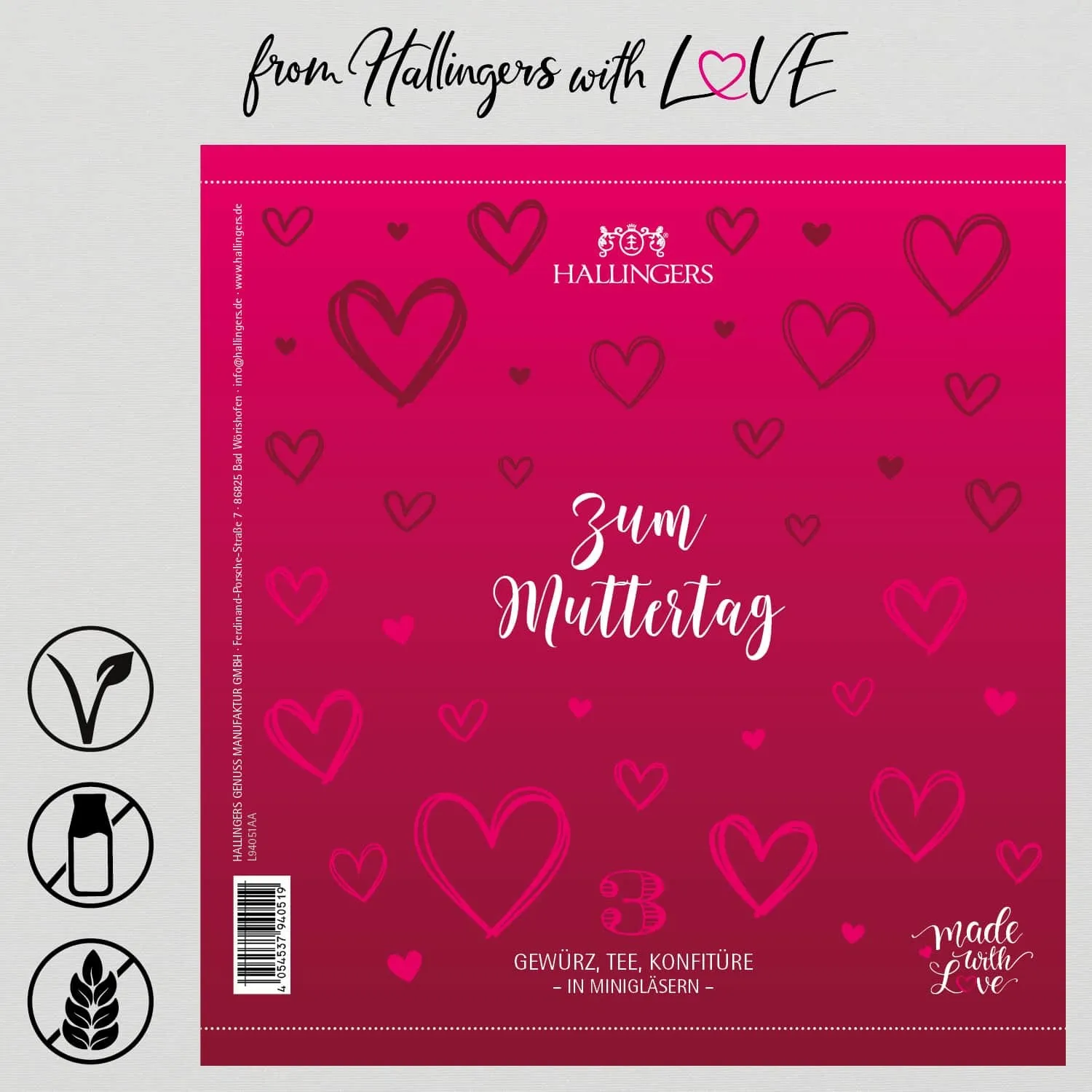 Zum Muttertag (3er Gewürz, Tee, Konfitüre)