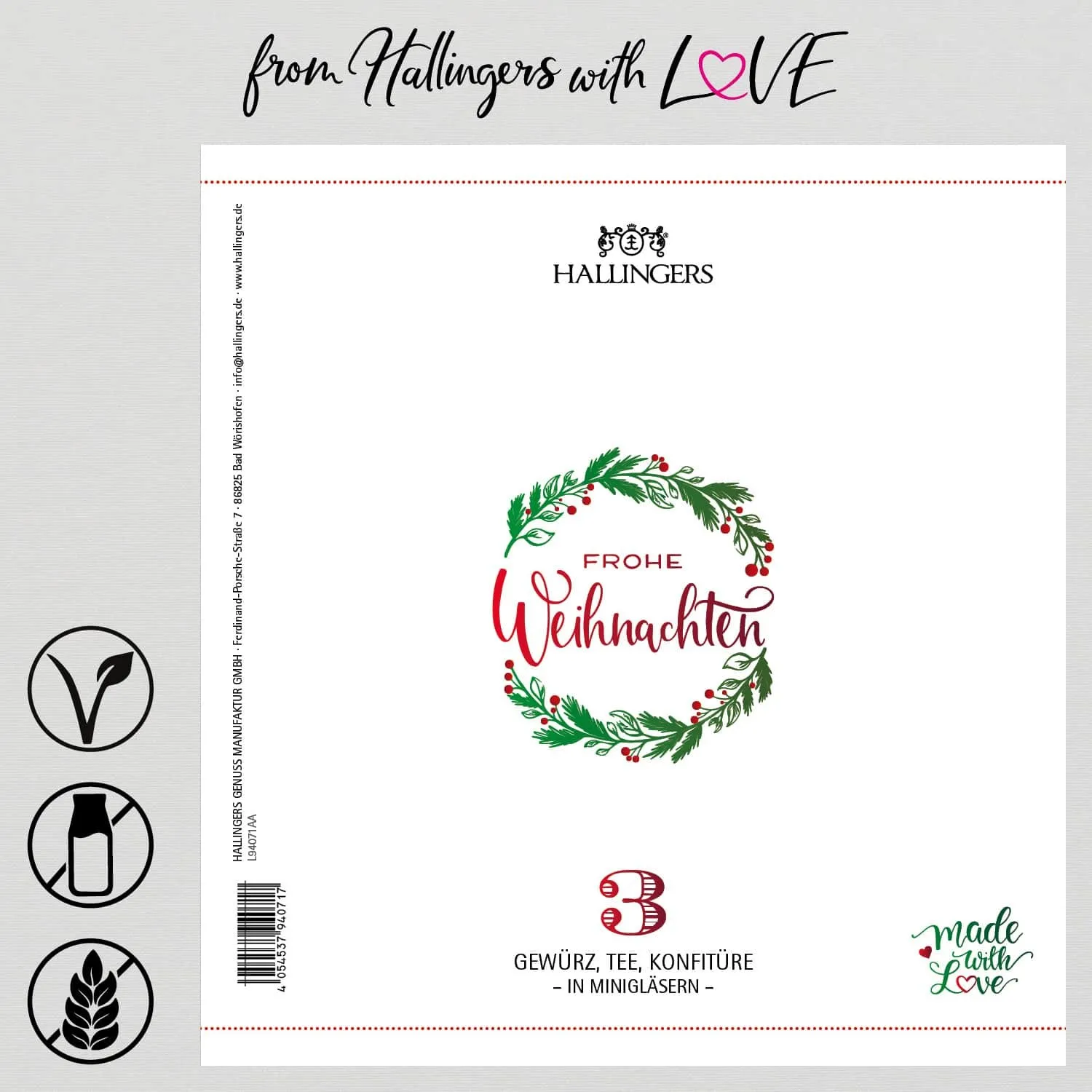 Frohe Weihnachten (3er Gewürz, Tee, Konfitüre)