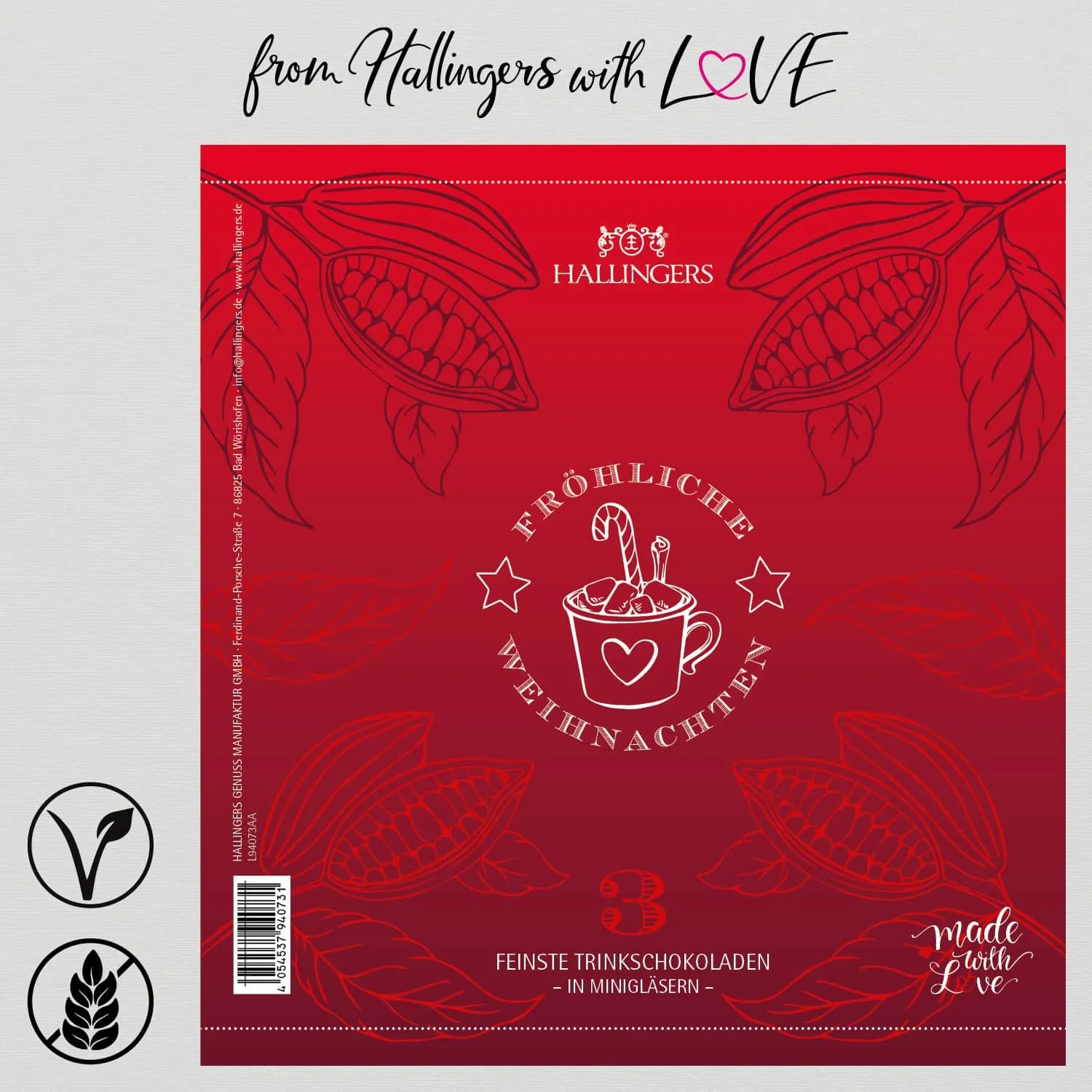 Fröhliche Weihnachten (3 Trinkschoki im Glas)