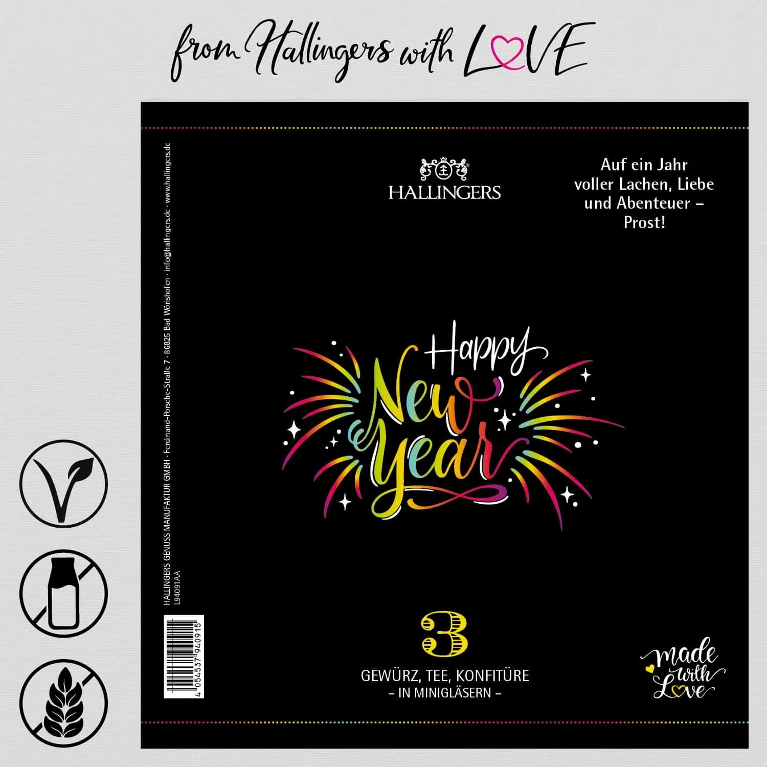 Happy New Year (3er Gewürz, Tee, Konfitüre)