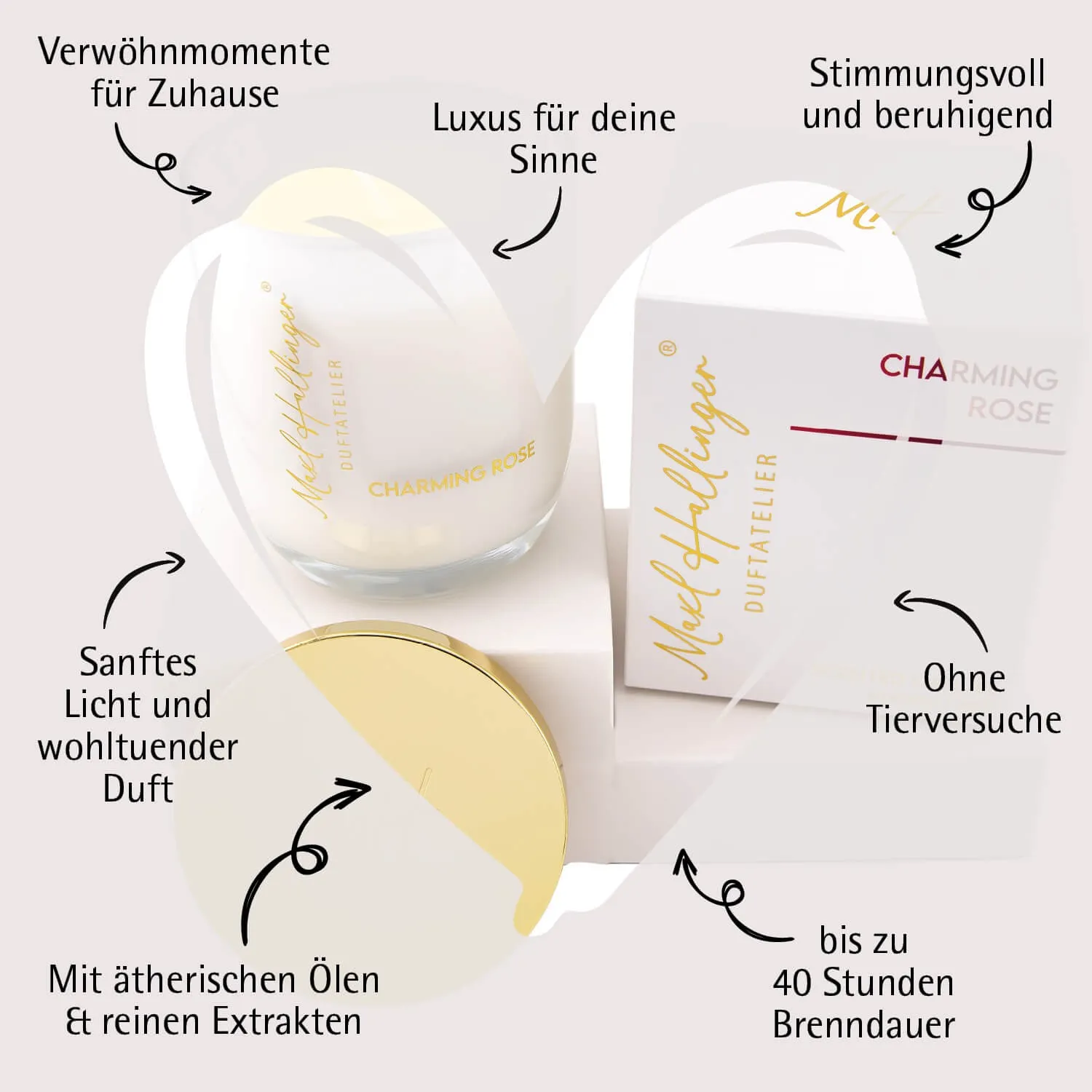 Frohe Weihnachten grüner Kranz (Fresh-Breeze-Duftkerze)