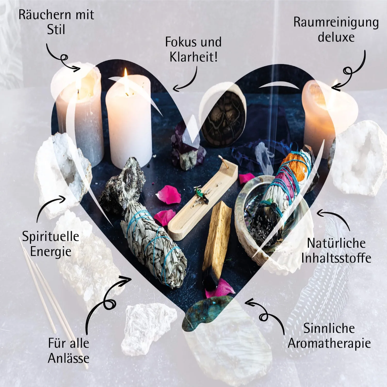 Räucherwerk-Set für das ganze Jahr (24 Räucherwerke im Glas)