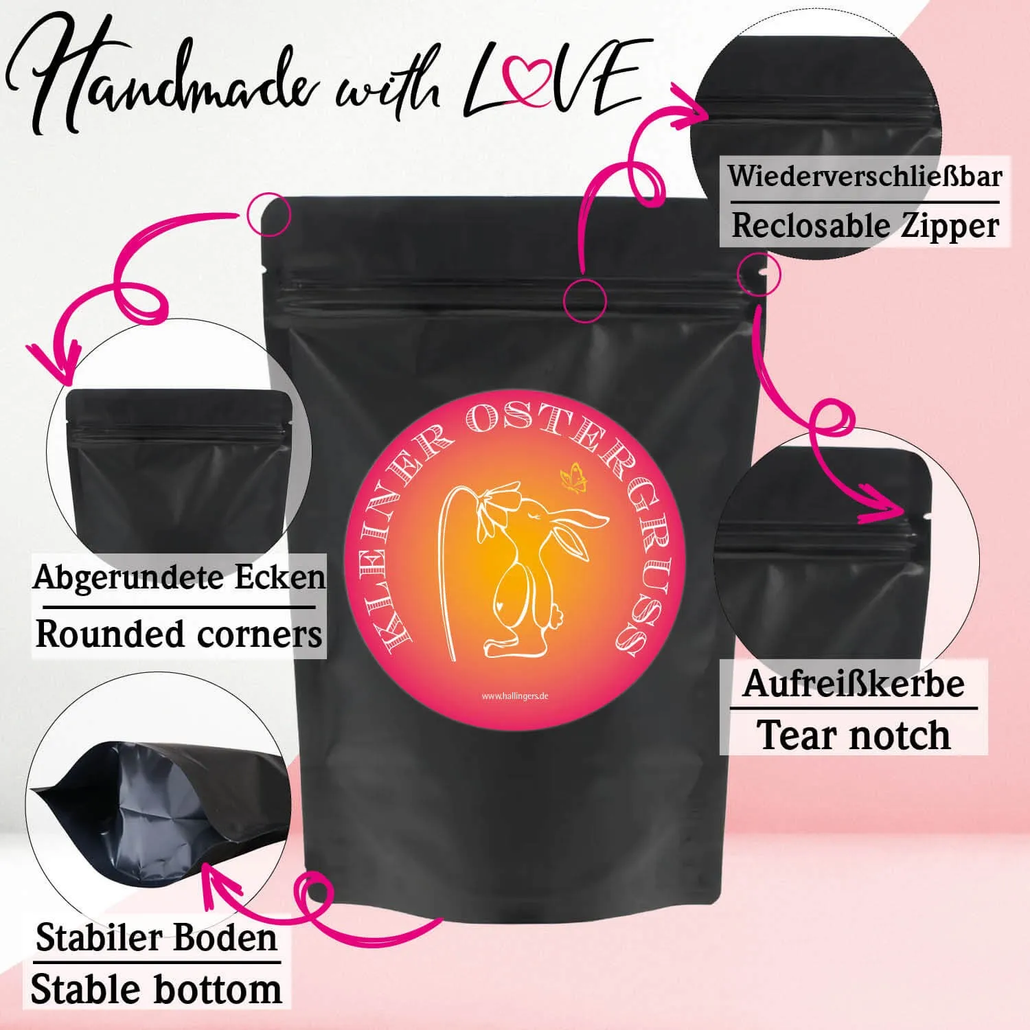 Kleiner Ostergruß - pink (Geschenkkorb)