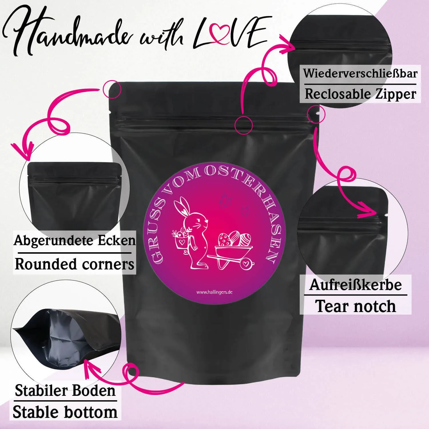 Gruß vom Osterhasen - purple (Geschenkkorb)