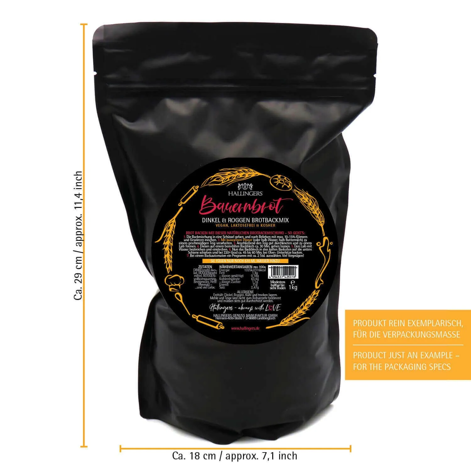 Bauernbrot - Dinkel & Roggen Brotbackmix (Bauernbrot-Backmischung)