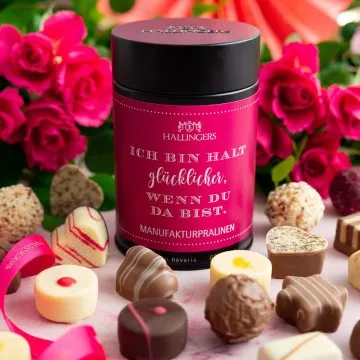 Pink Ich bin halt glücklicher wenn Du da bist (Pralinen Mix, ohne Alkohol)