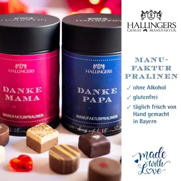 Danke Mama & Danke Papa - Pralinen, ohne Alkohol handmade
